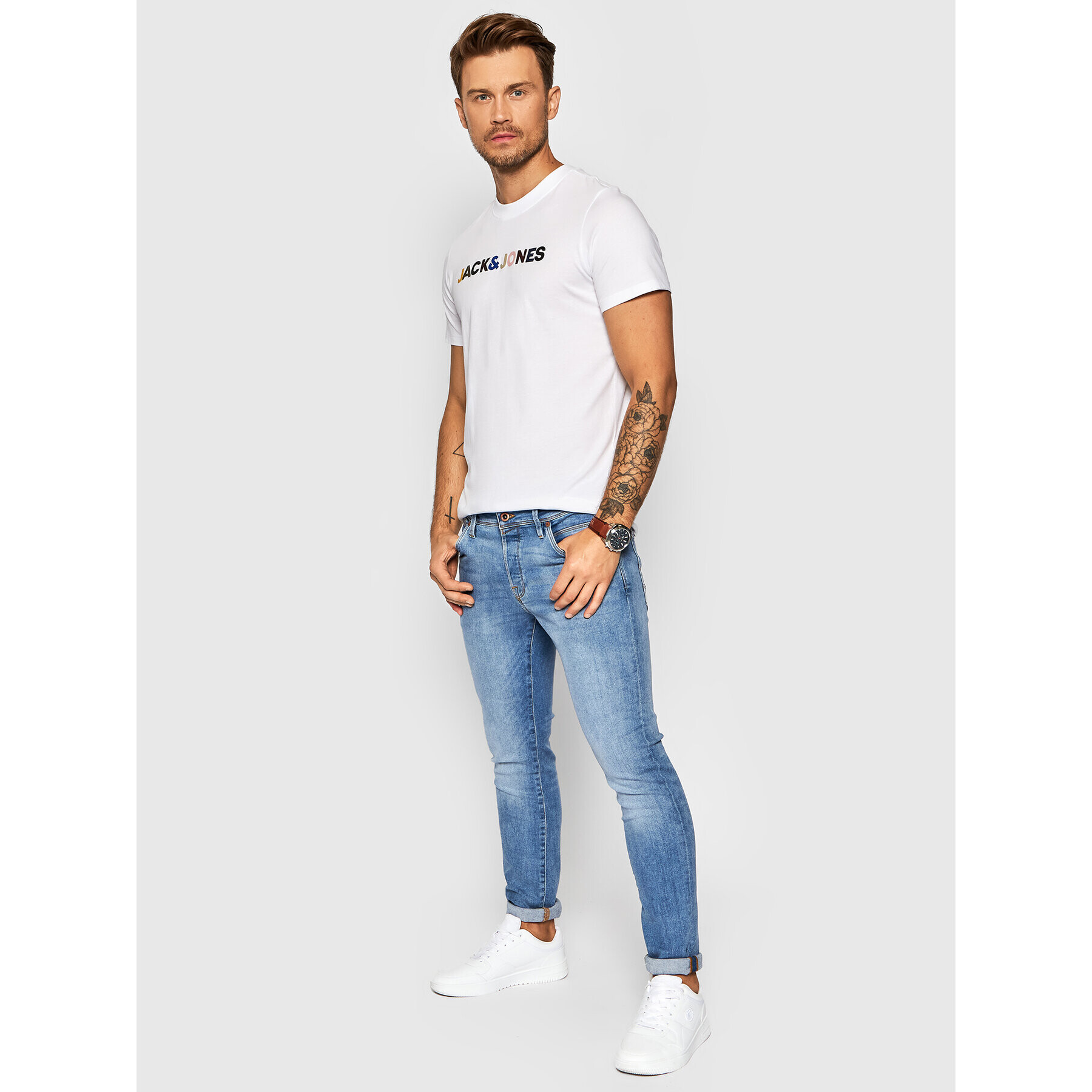 Jack&Jones PREMIUM Тишърт Landon 12191308 Бял Regular Fit - Pepit.bg