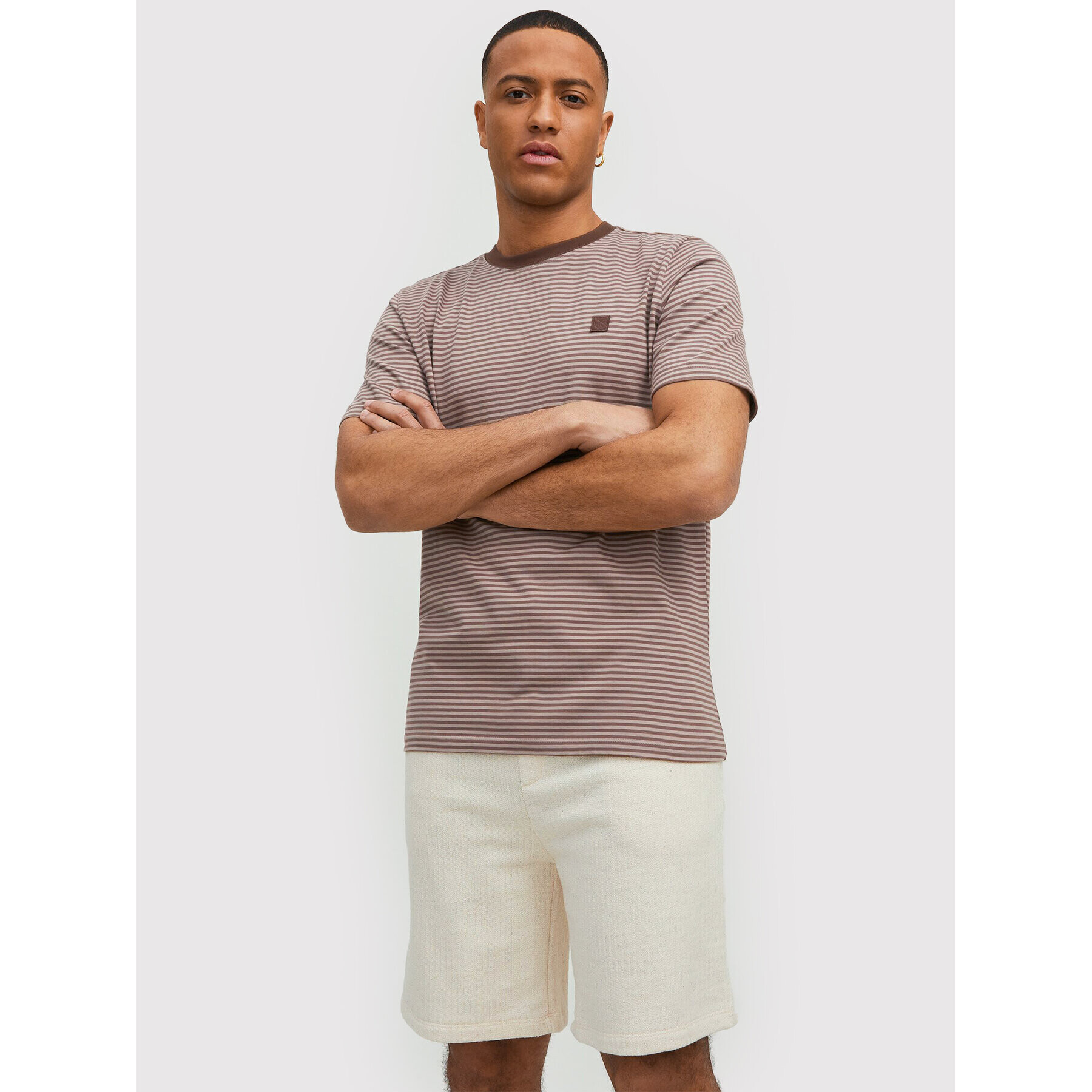 Jack&Jones PREMIUM Тишърт Studio 12188043 Кафяв Regular Fit - Pepit.bg