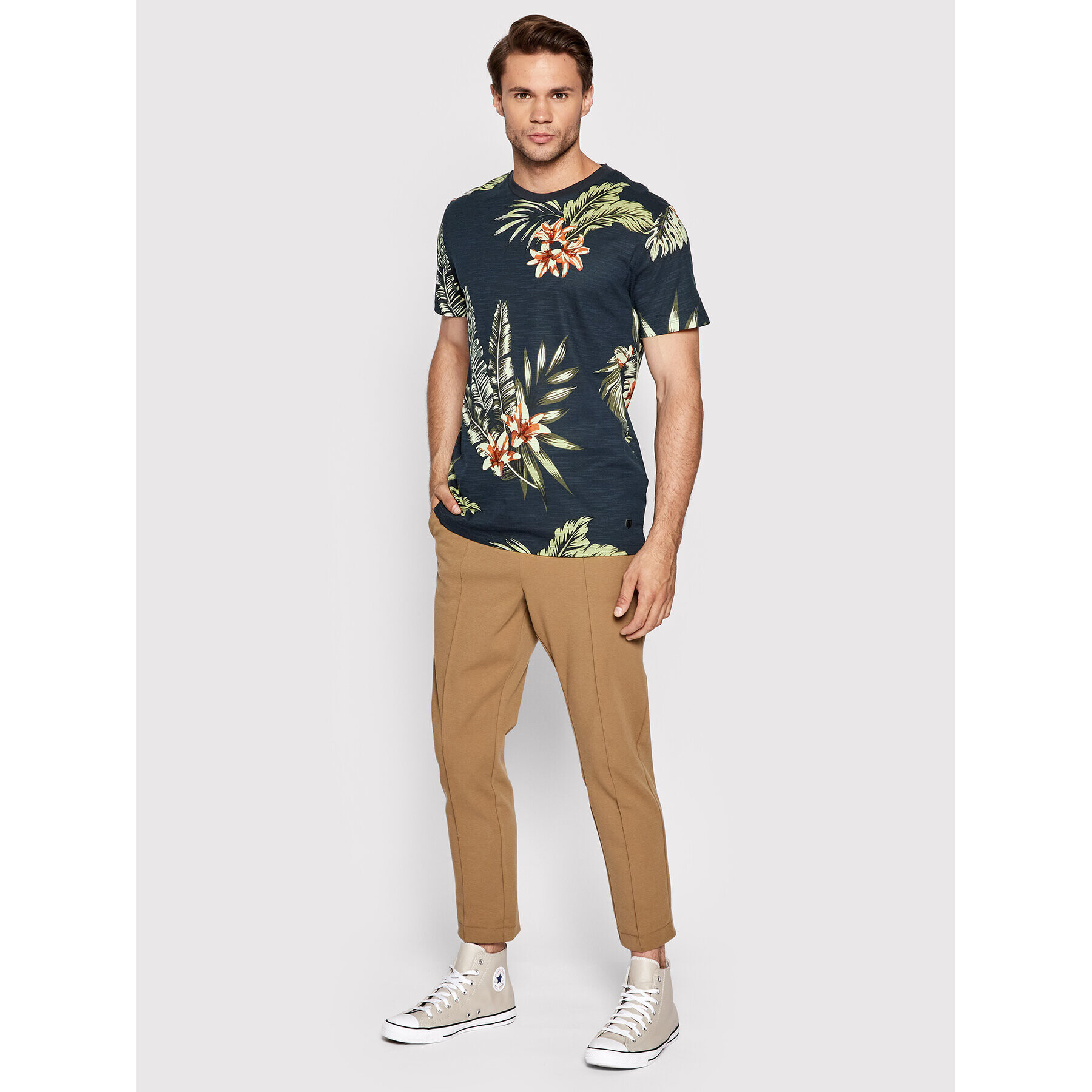 Jack&Jones PREMIUM Тишърт Tropic 12203764 Тъмносин Regular Fit - Pepit.bg