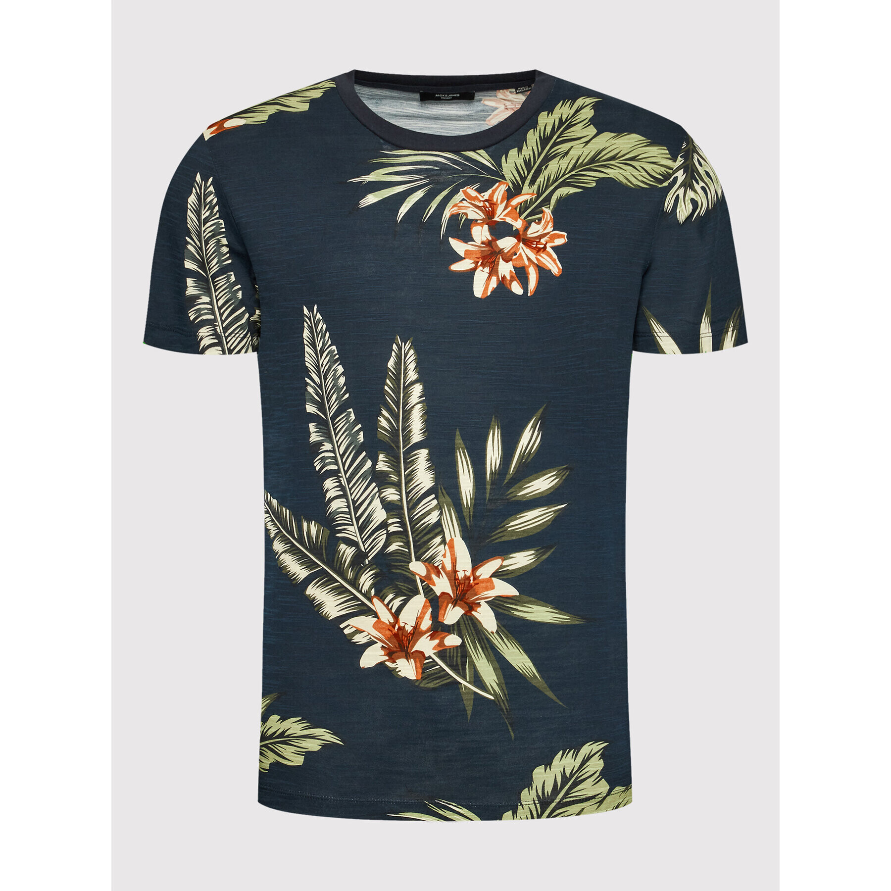 Jack&Jones PREMIUM Тишърт Tropic 12203764 Тъмносин Regular Fit - Pepit.bg