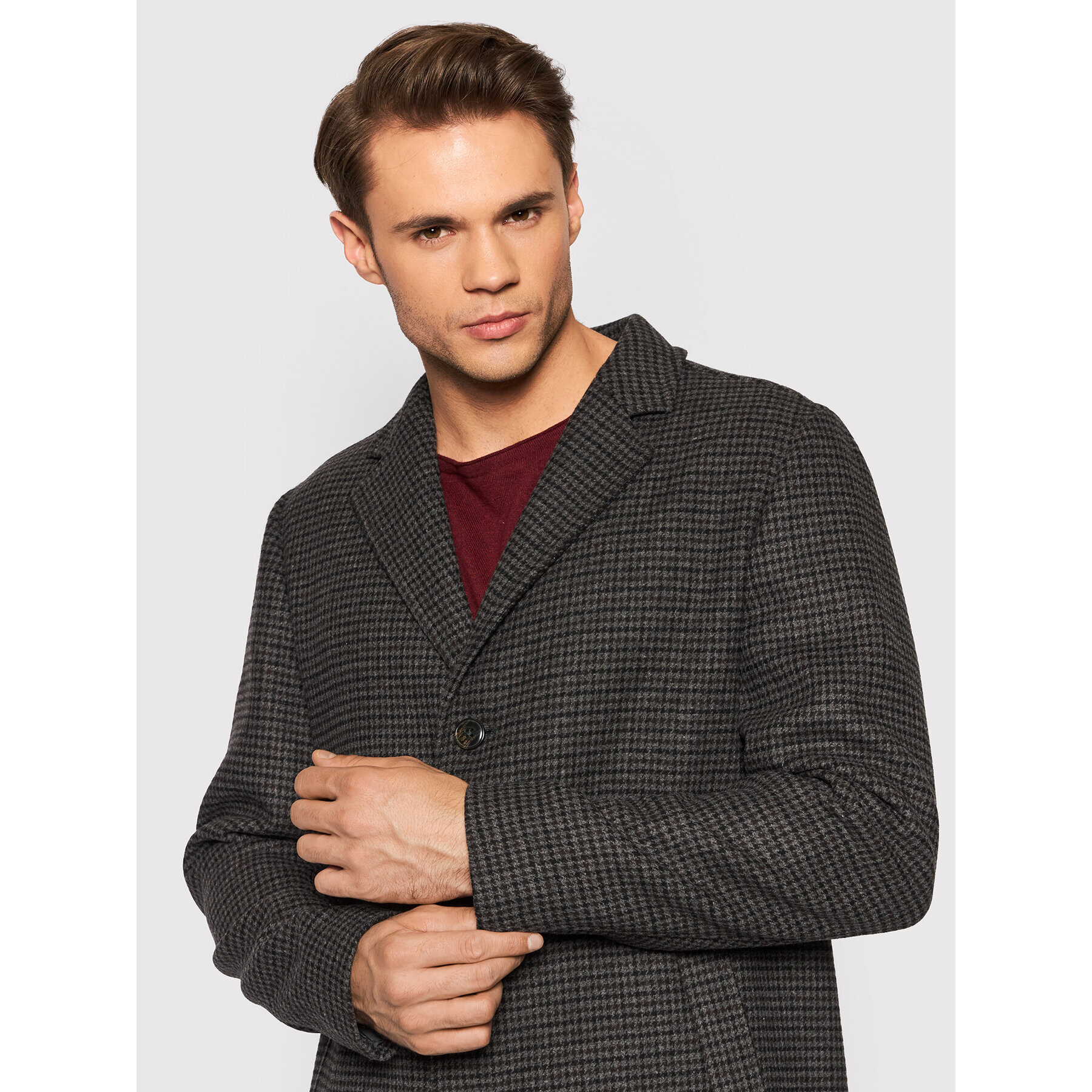 Jack&Jones PREMIUM Вълнено палто Blumoulder 12192043 Сив Relaxed Fit - Pepit.bg