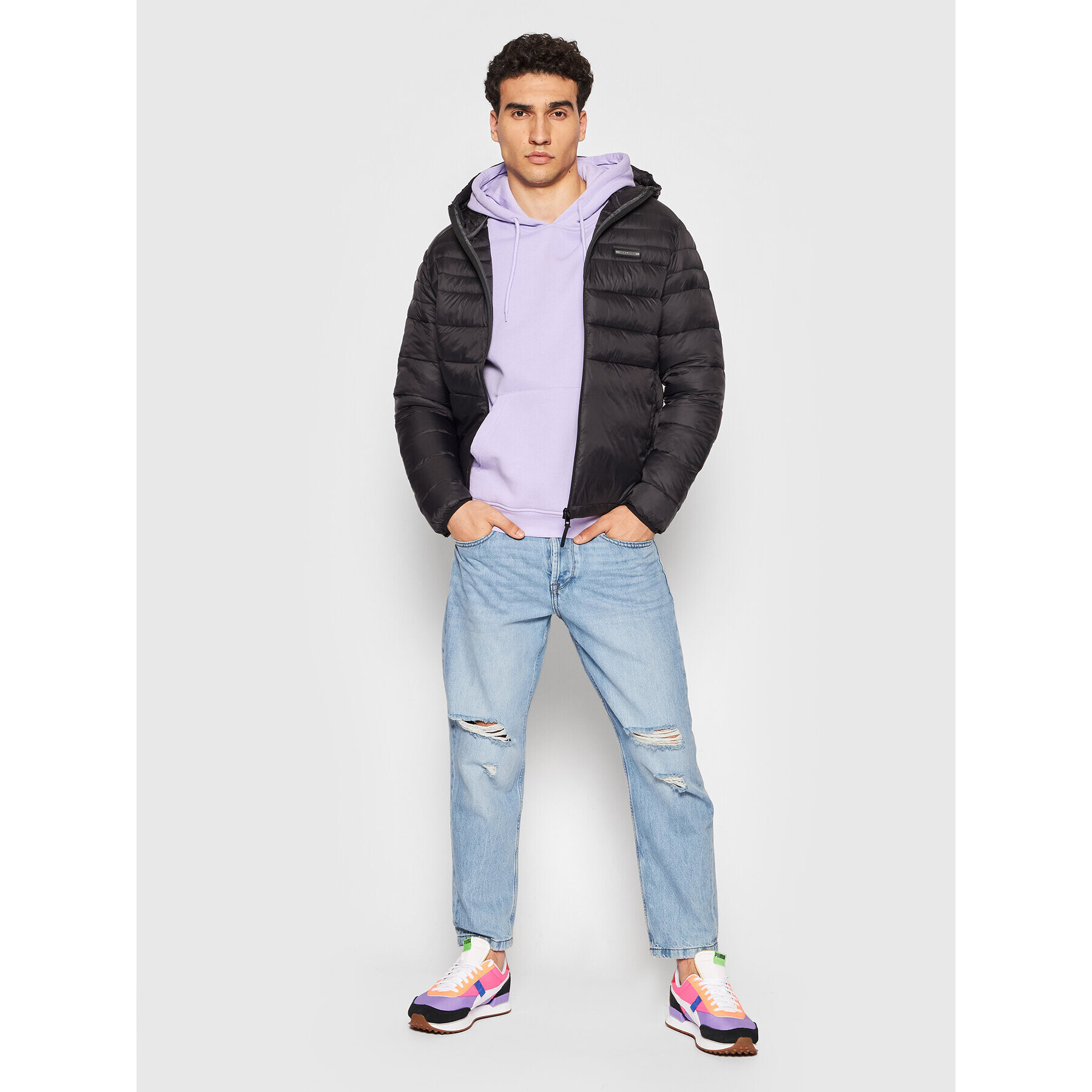 Jack&Jones Пухено яке Ace 12189882 Черен Regular Fit - Pepit.bg