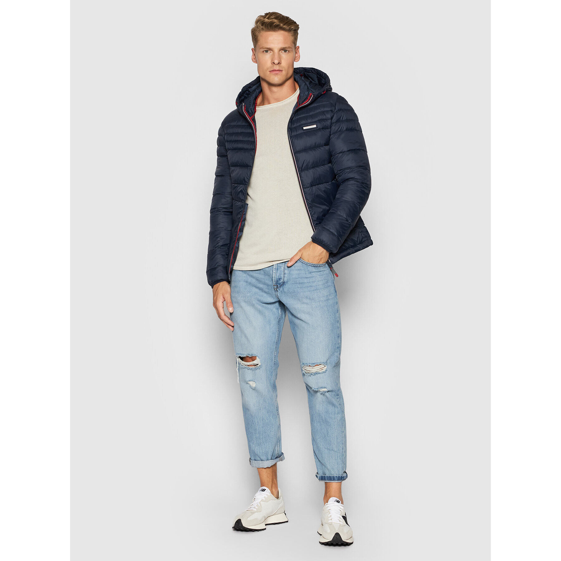 Jack&Jones Пухено яке Ace 12189882 Тъмносин Regular Fit - Pepit.bg