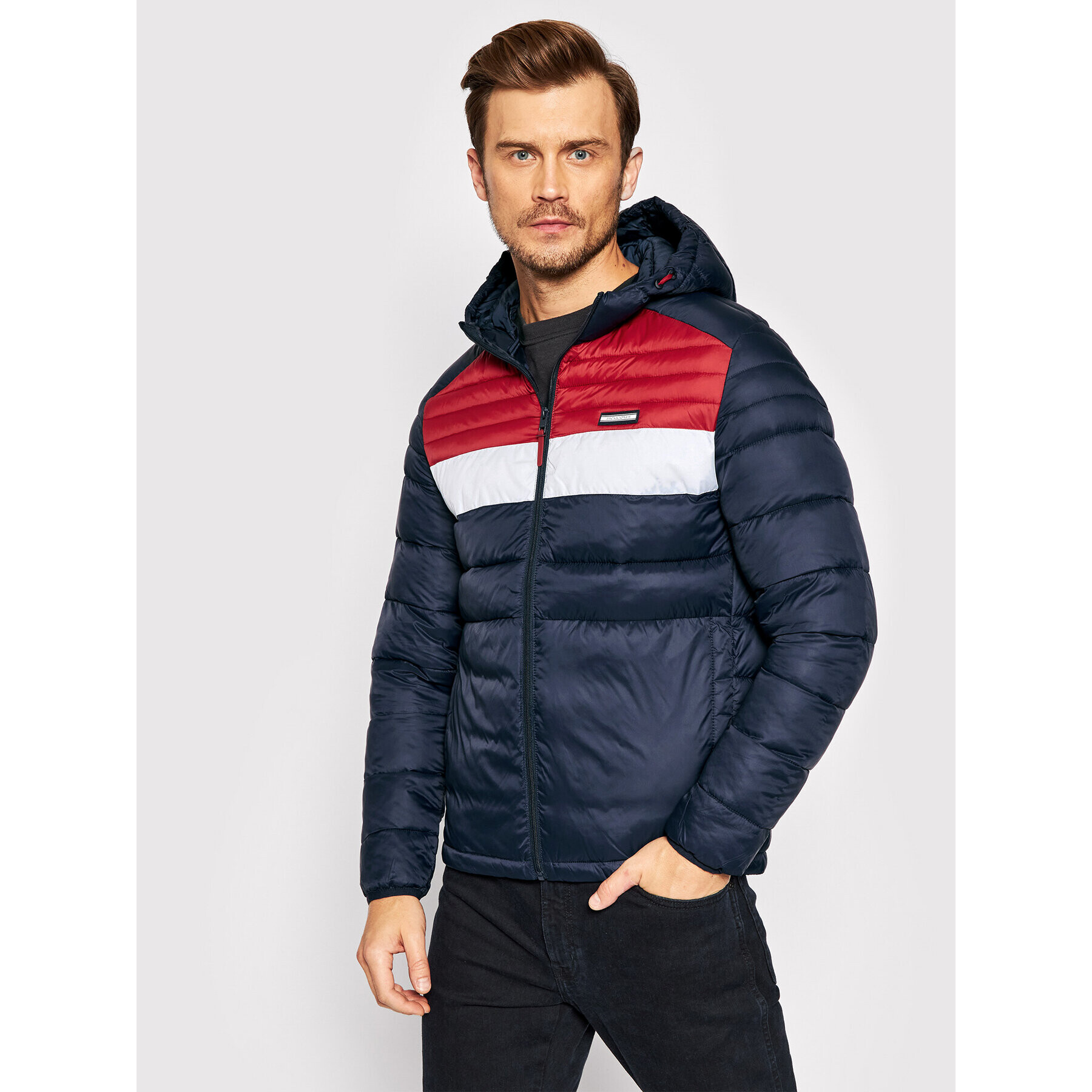 Jack&Jones Пухено яке Ace 12189882 Тъмносин Regular Fit - Pepit.bg