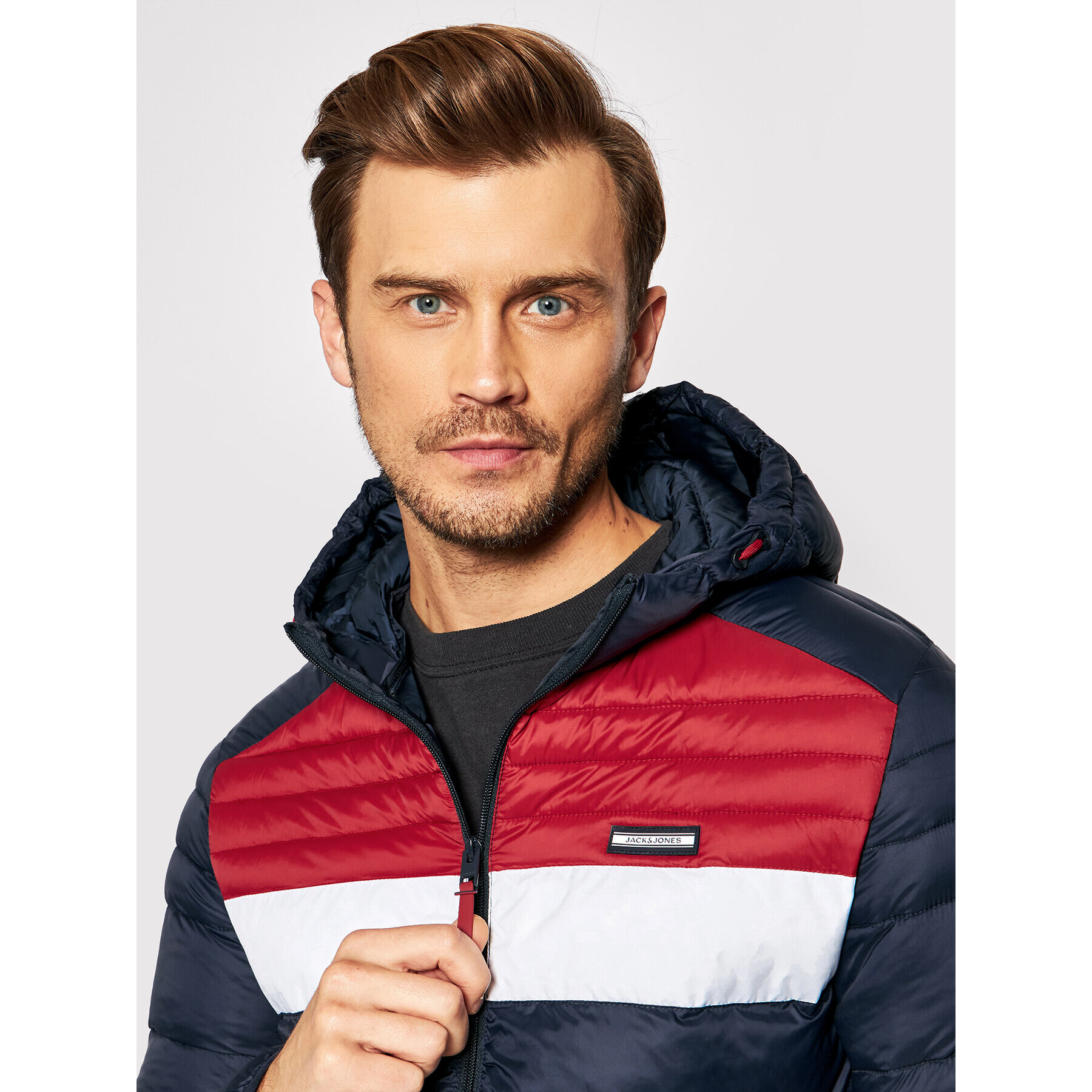 Jack&Jones Пухено яке Ace 12189882 Тъмносин Regular Fit - Pepit.bg