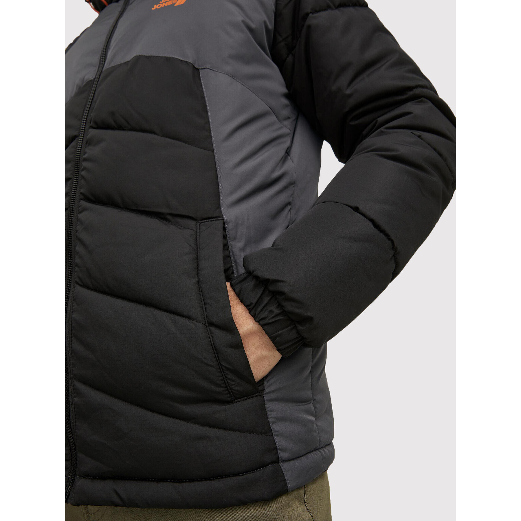 Jack&Jones Пухено яке Block 12215950 Сив Regular Fit - Pepit.bg