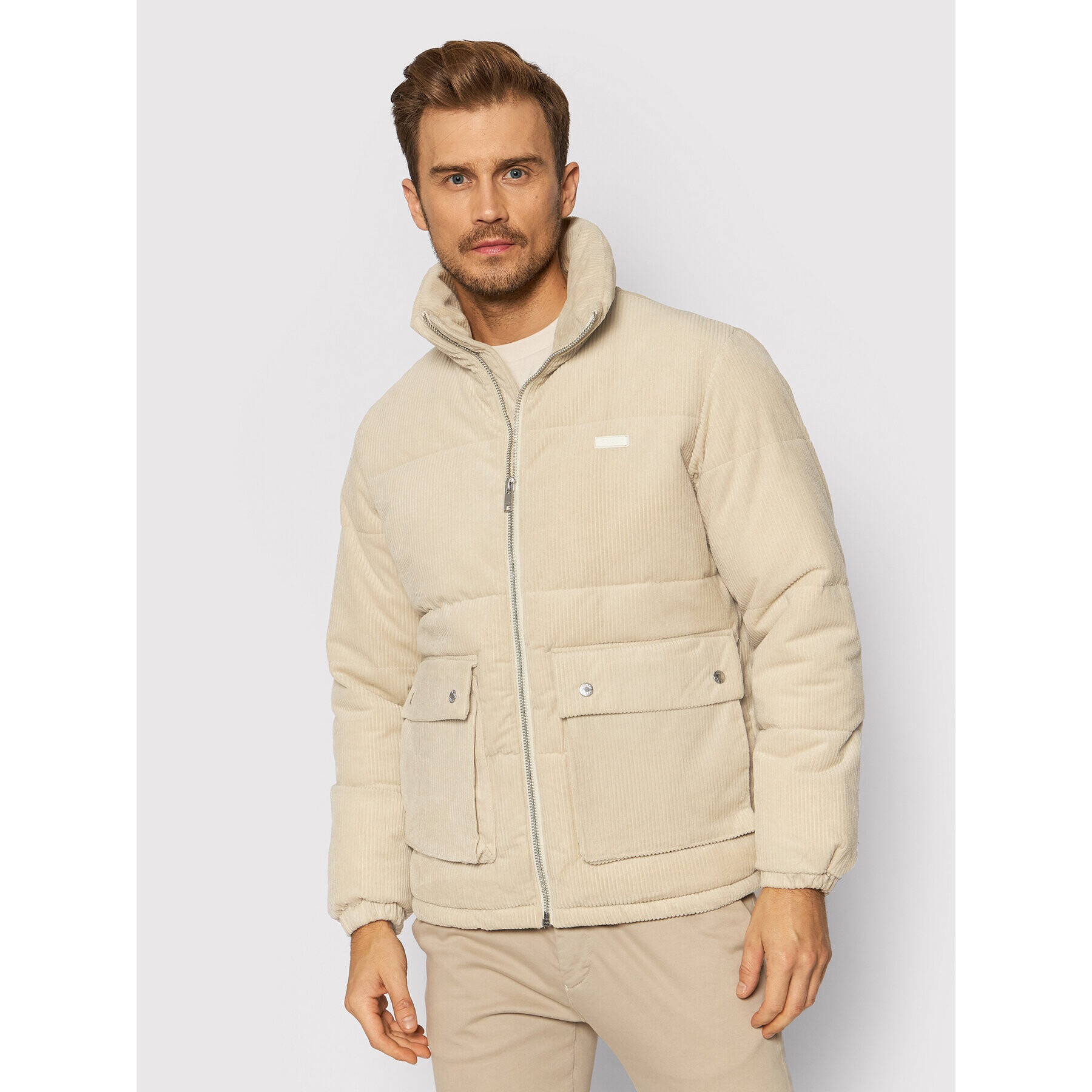 Jack&Jones Пухено яке Caden 12198180 Бежов Regular Fit - Pepit.bg