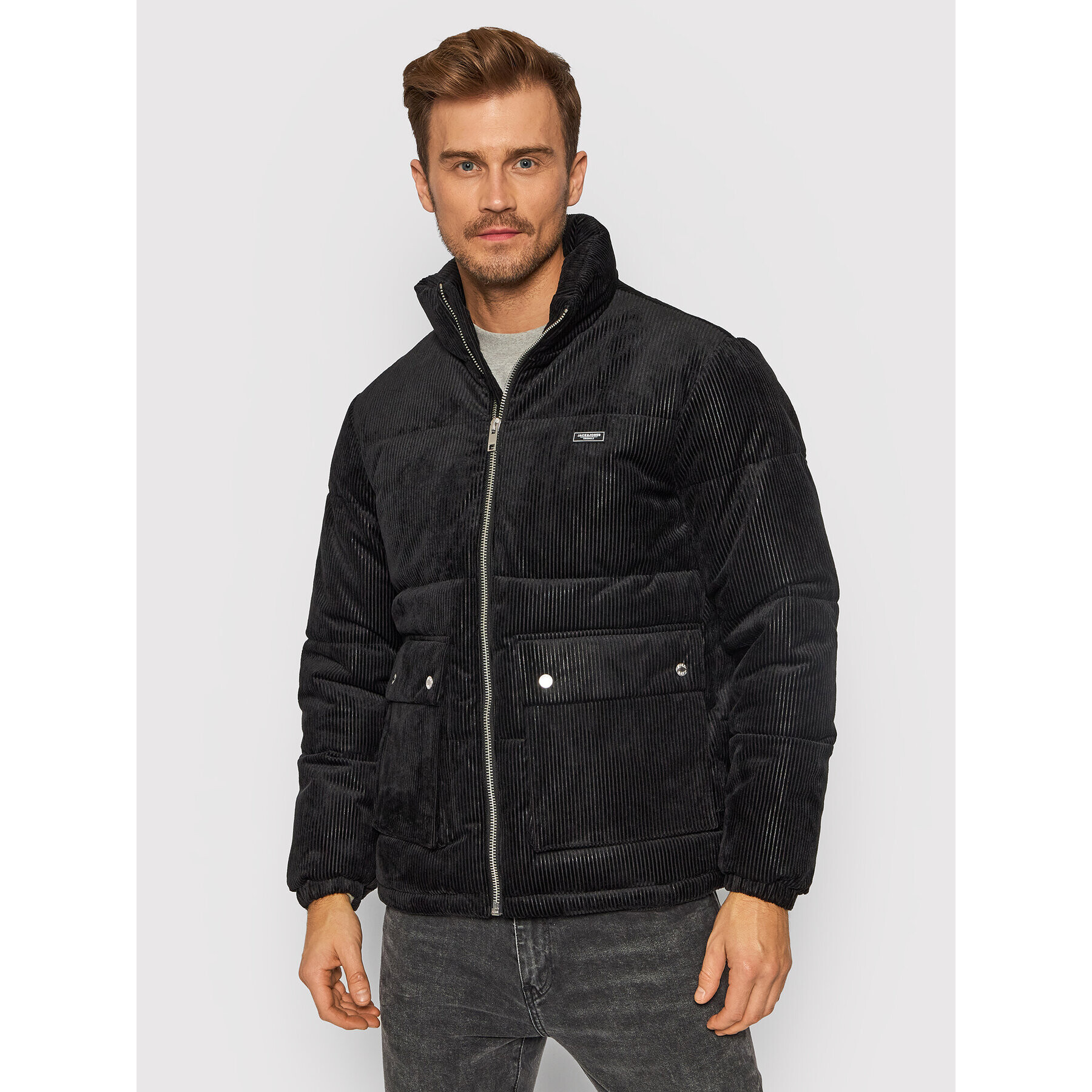 Jack&Jones Пухено яке Caden 12198180 Черен Regular Fit - Pepit.bg