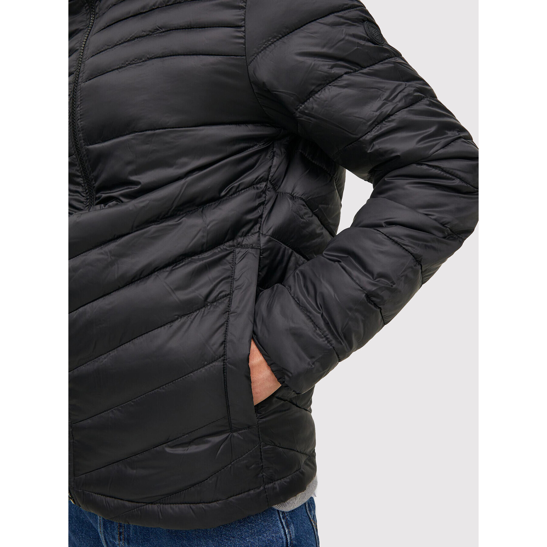 Jack&Jones Пухено яке Hero 12211785 Черен Regular Fit - Pepit.bg