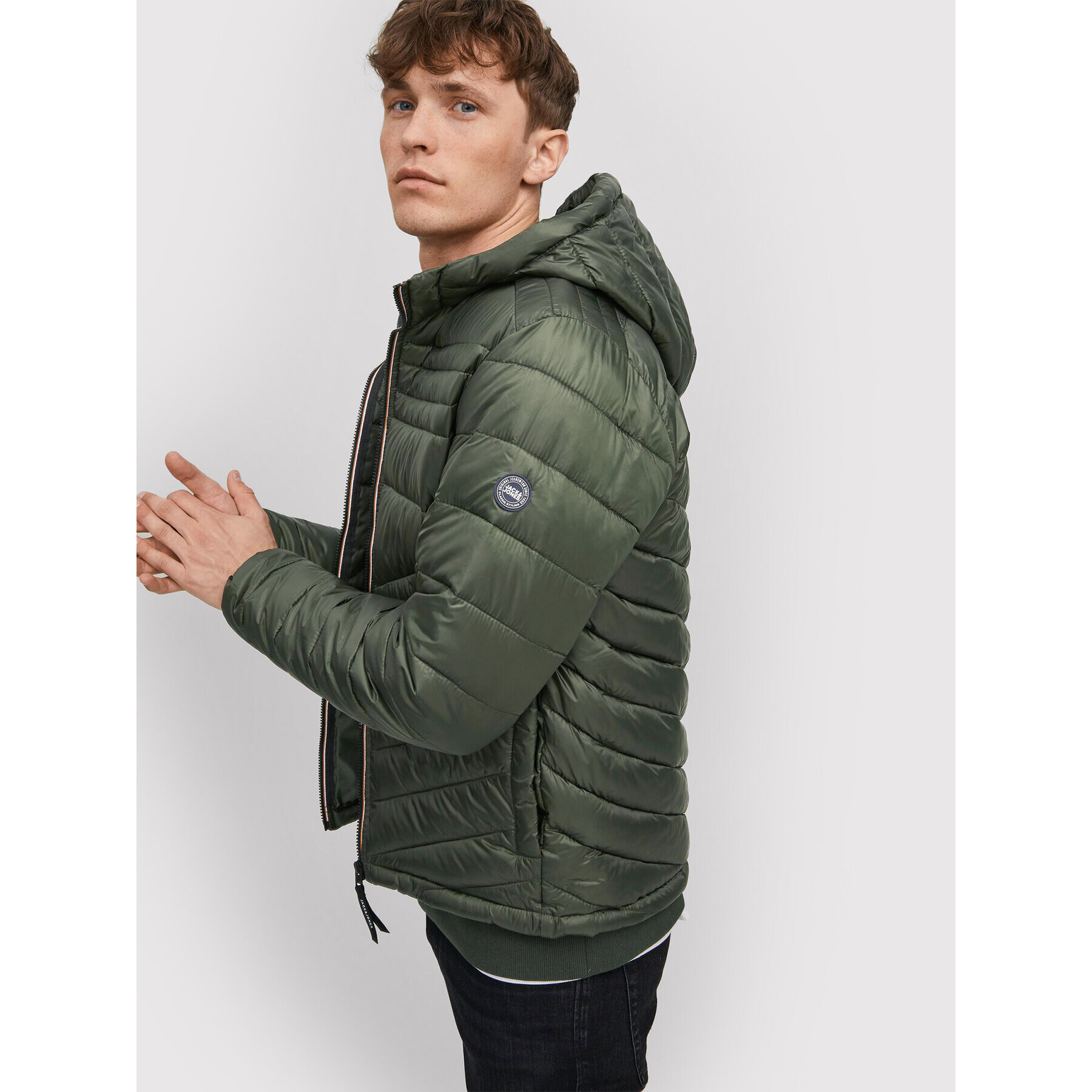 Jack&Jones Пухено яке Hero 12211785 Зелен Regular Fit - Pepit.bg