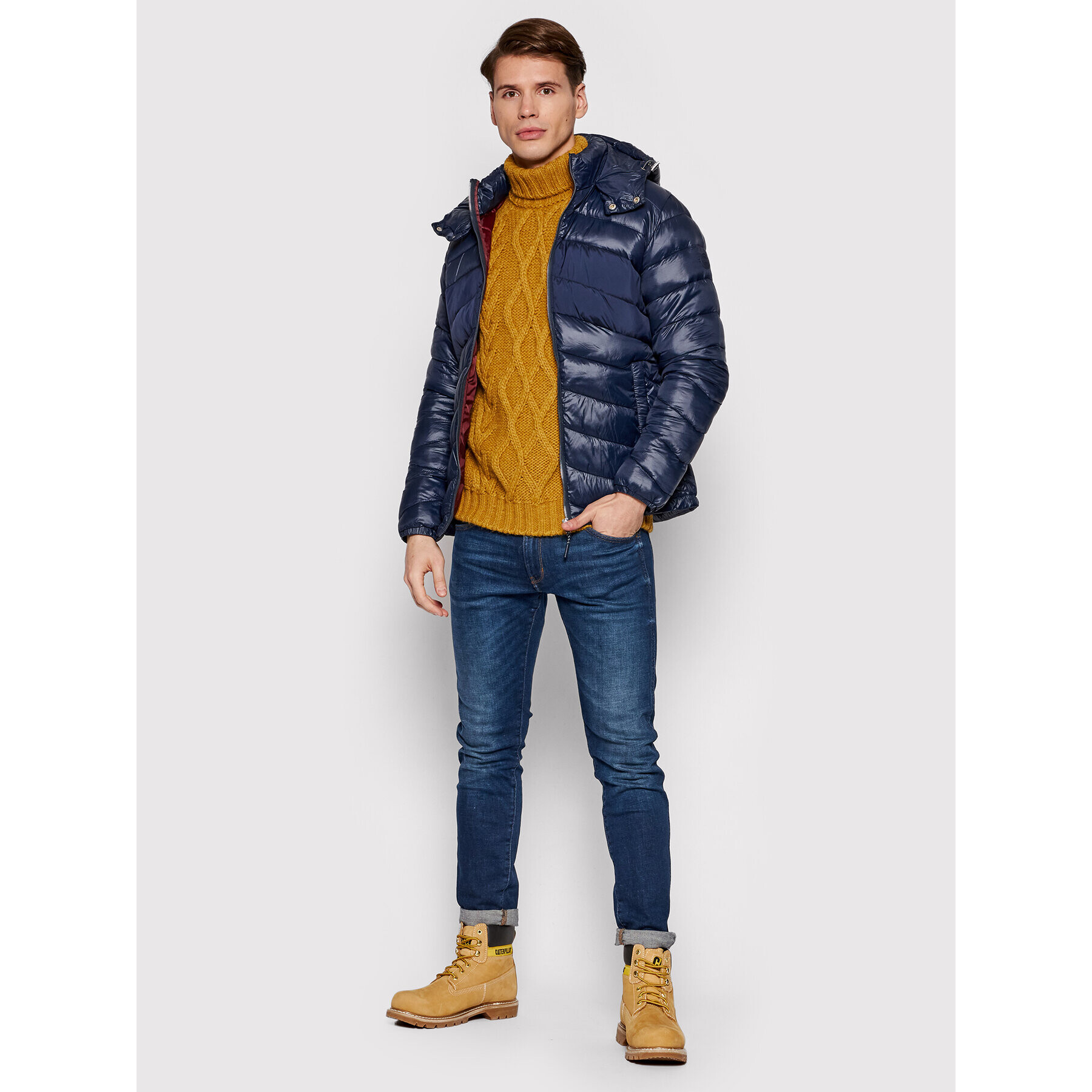 Jack&Jones Пухено яке Laroy 12192677 Тъмносин Regular Fit - Pepit.bg