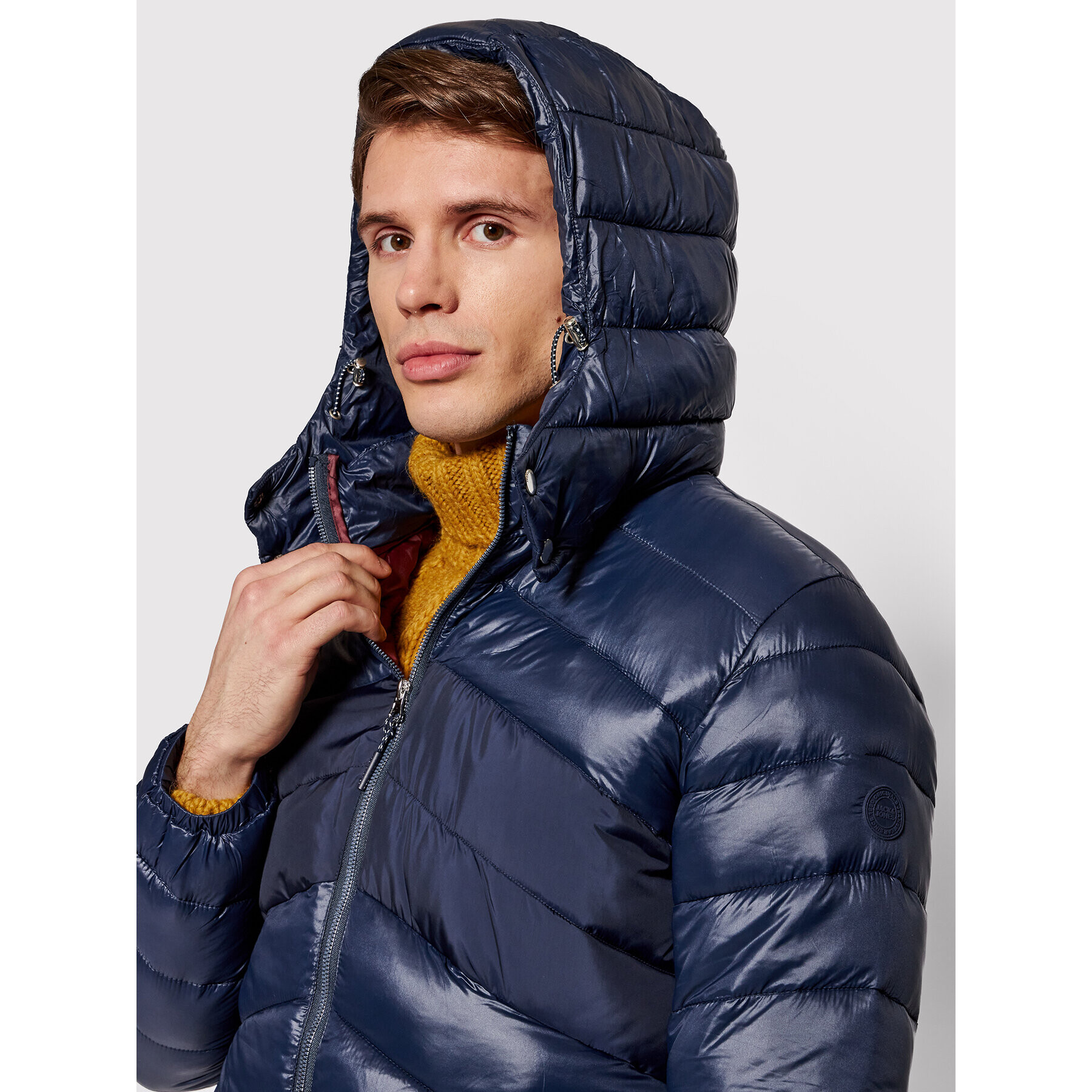 Jack&Jones Пухено яке Laroy 12192677 Тъмносин Regular Fit - Pepit.bg