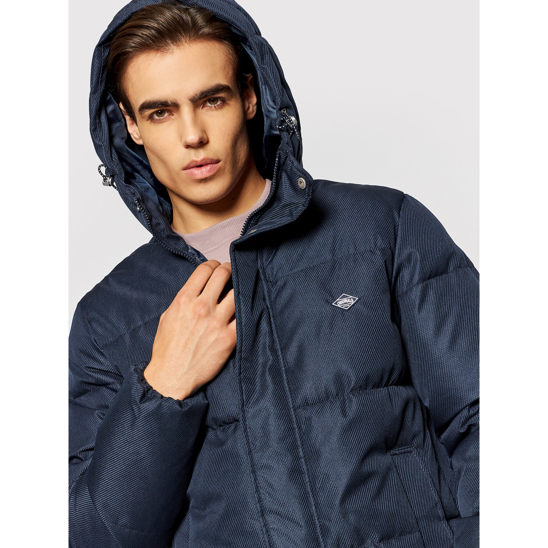 Jack&Jones Пухено яке Newport 12192676 Тъмносин Regular Fit - Pepit.bg