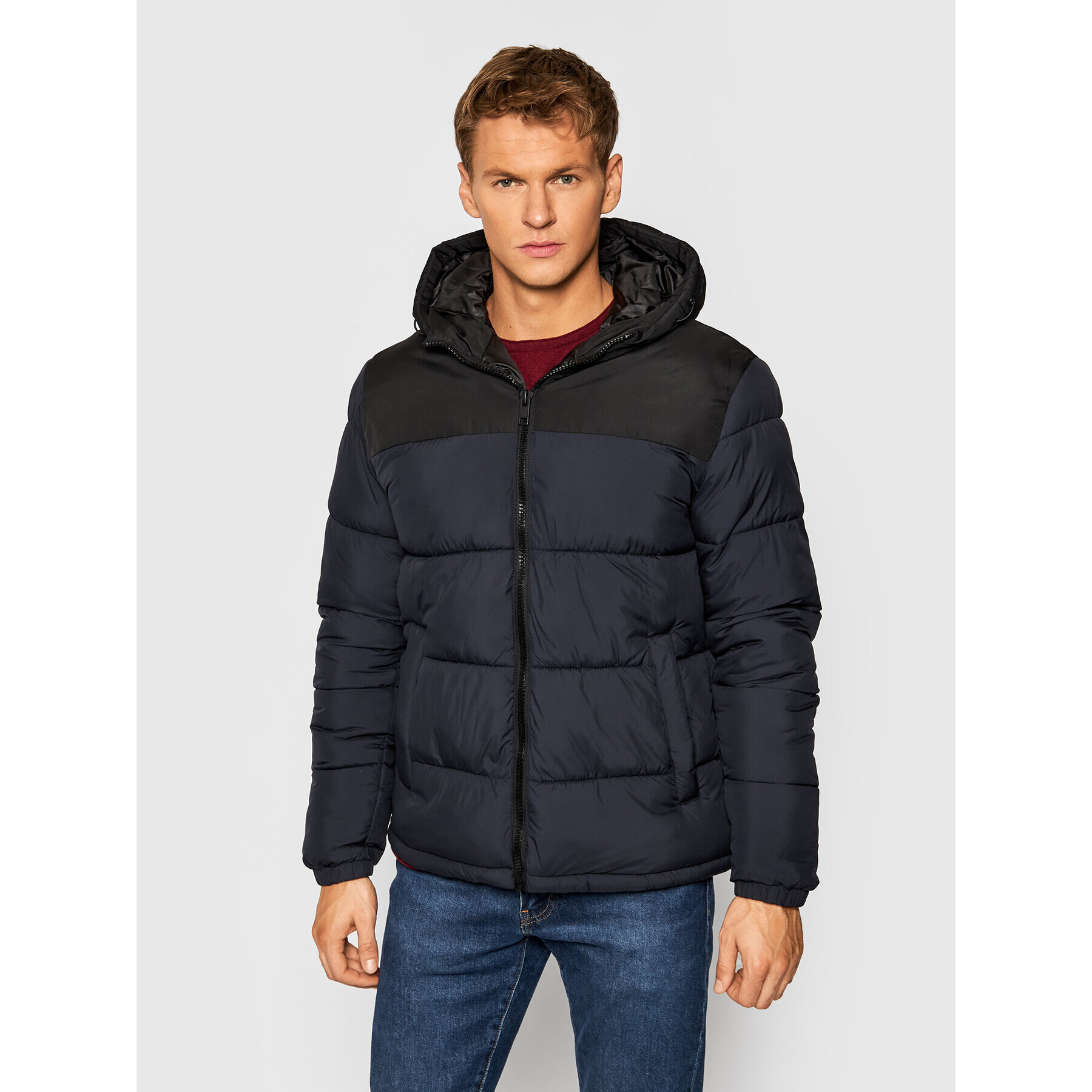 Jack&Jones Пухено яке Paul 12189972 Тъмносин Regular Fit - Pepit.bg