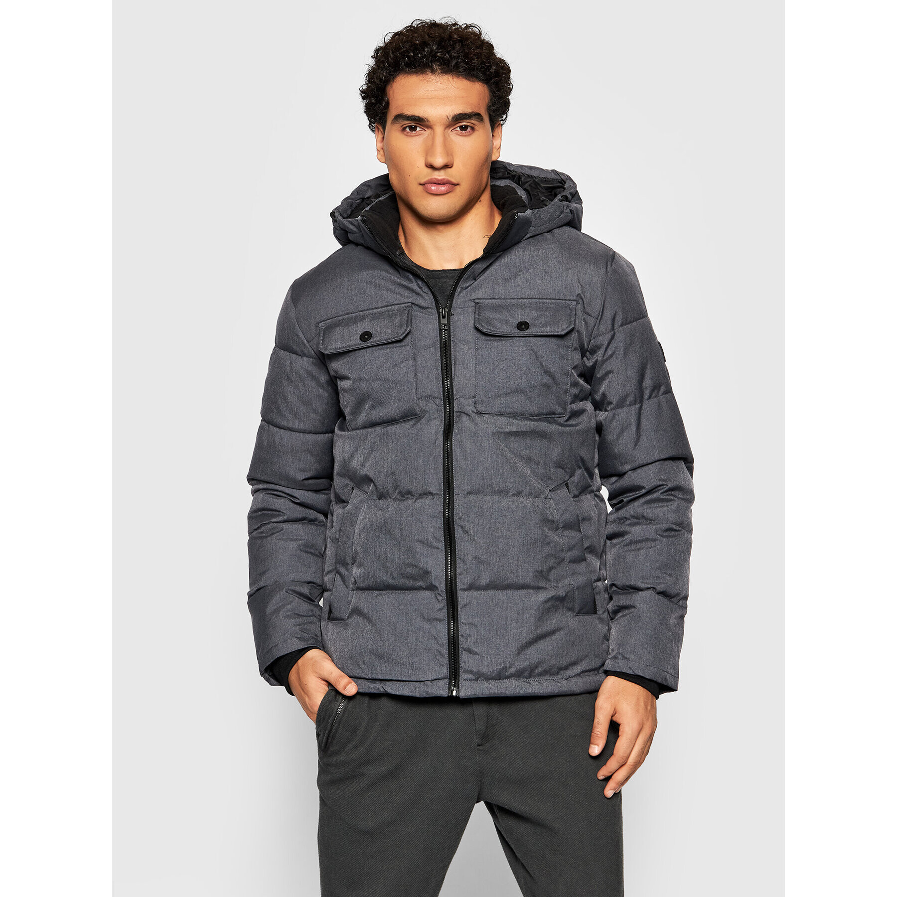 Jack&Jones Пухено яке Ronald 12190036 Сив Regular Fit - Pepit.bg