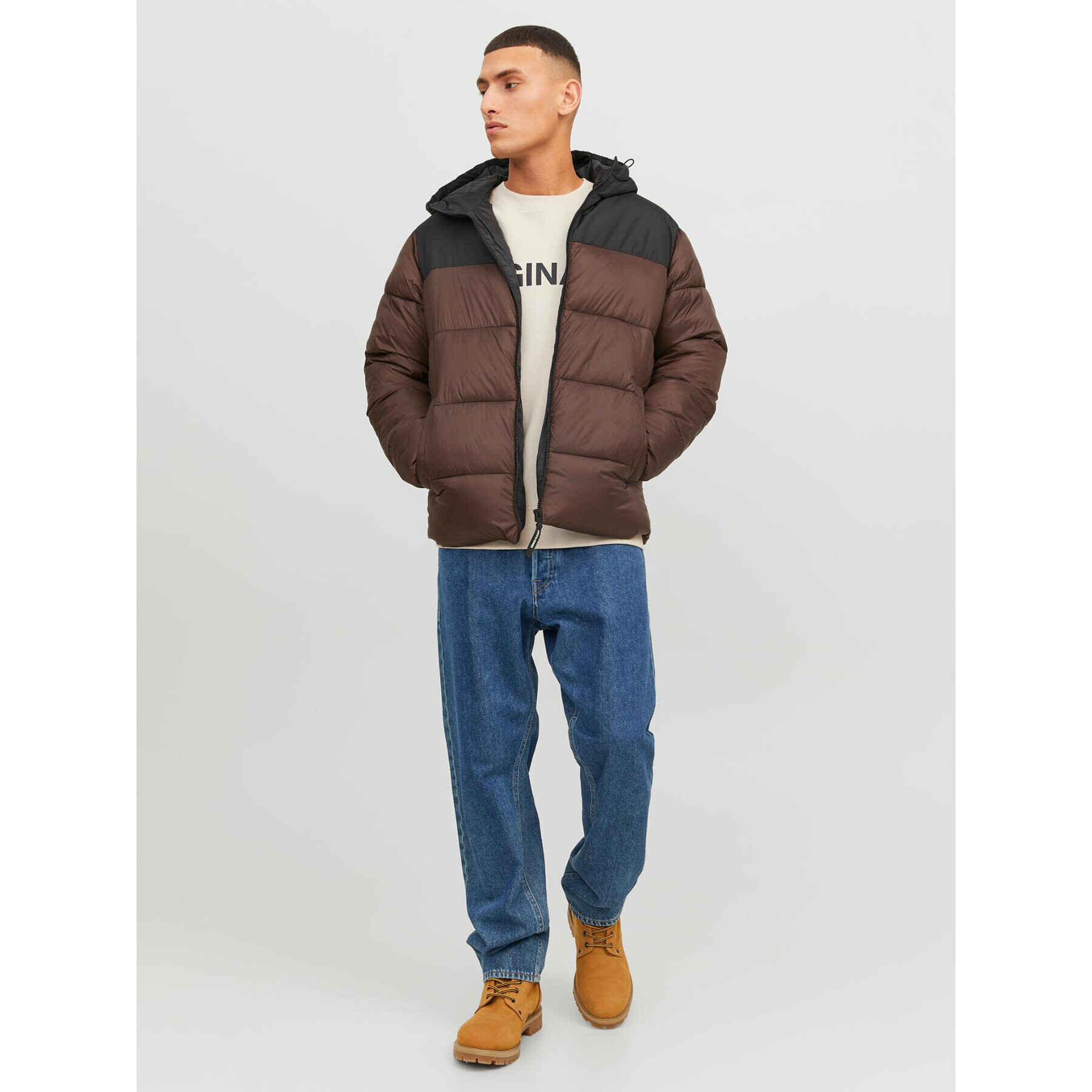 Jack&Jones Пухено яке 12235859 Кафяв Regular Fit - Pepit.bg