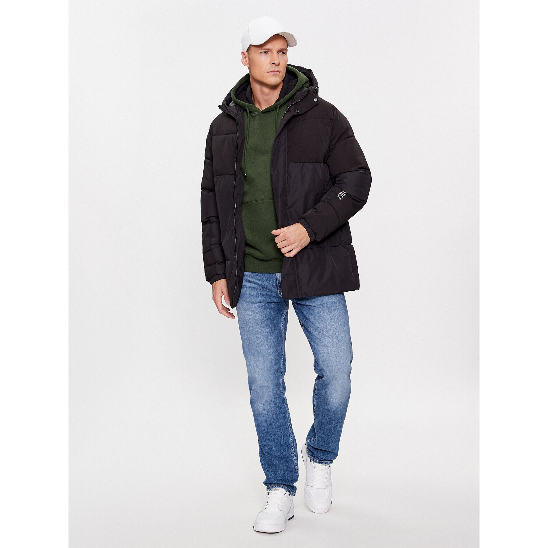 Jack&Jones Пухено яке 12235870 Черен Regular Fit - Pepit.bg