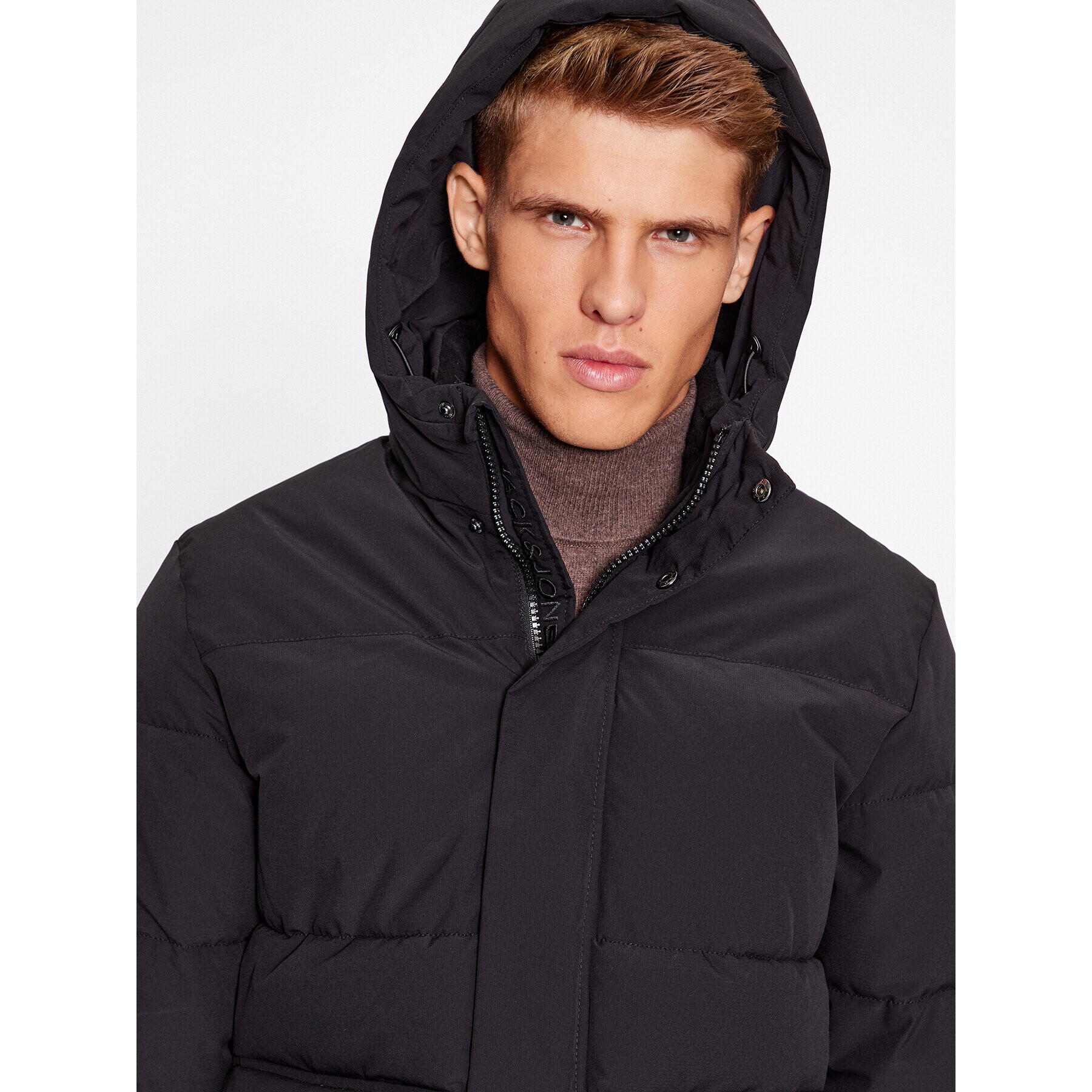 Jack&Jones Пухено яке 12236040 Черен Regular Fit - Pepit.bg