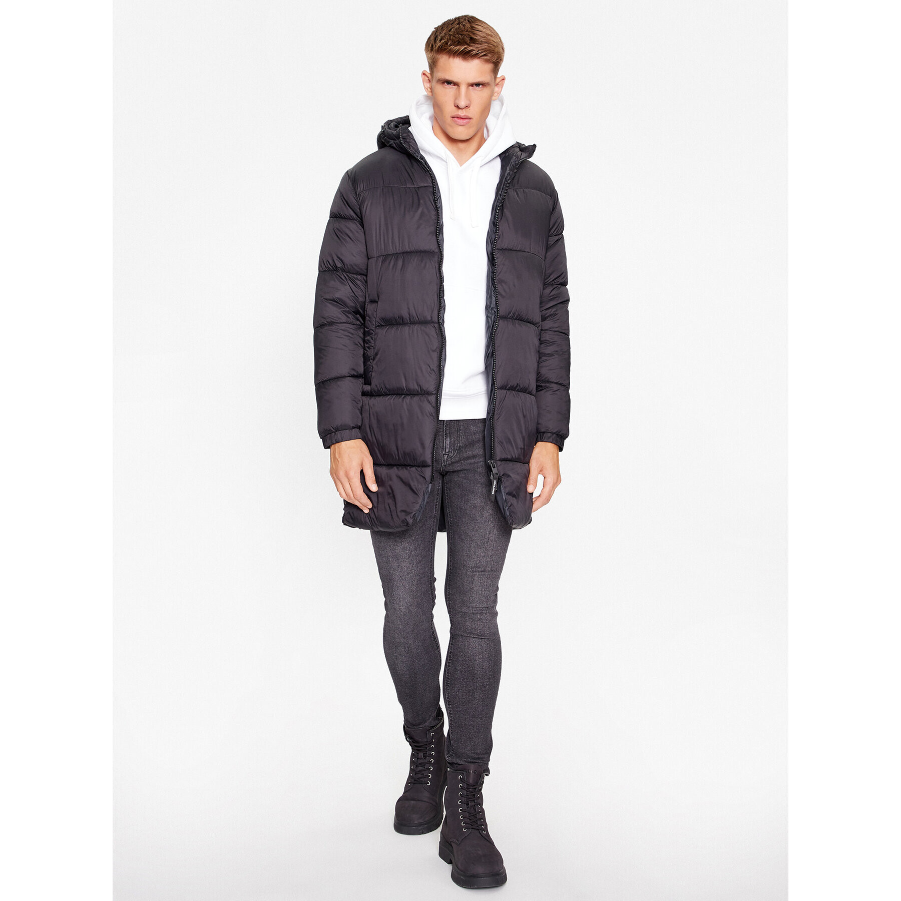 Jack&Jones Пухено яке 12236052 Черен Regular Fit - Pepit.bg