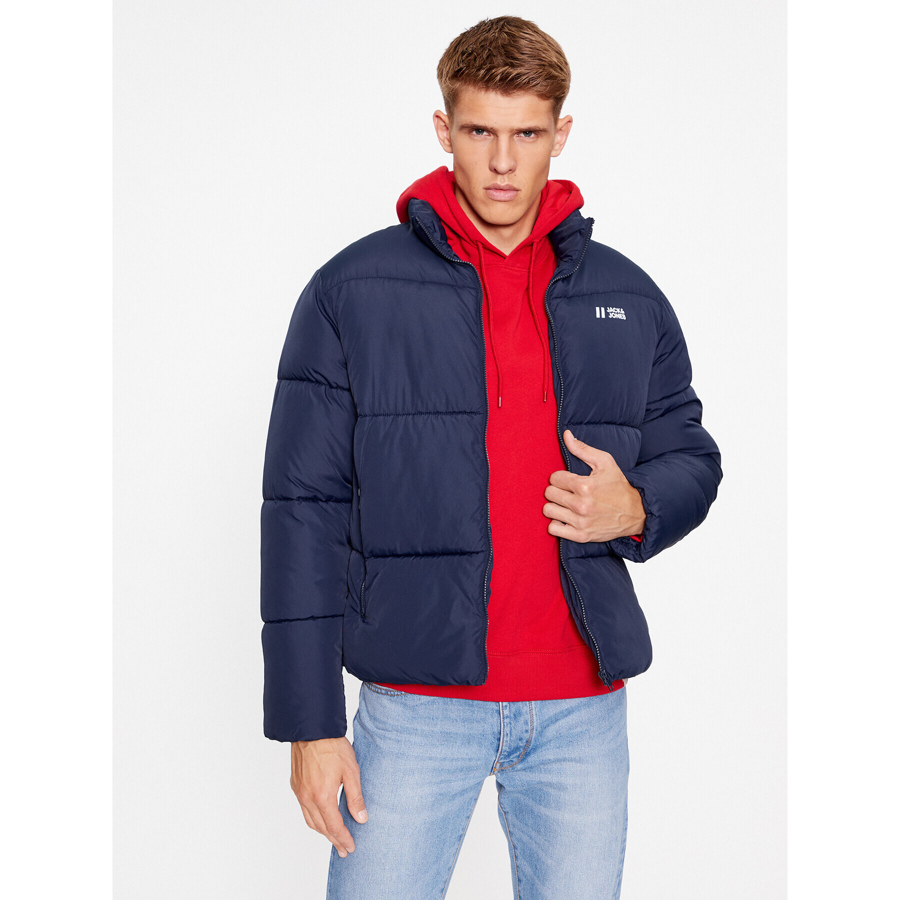 Jack&Jones Пухено яке 12238745 Тъмносин Regular Fit - Pepit.bg