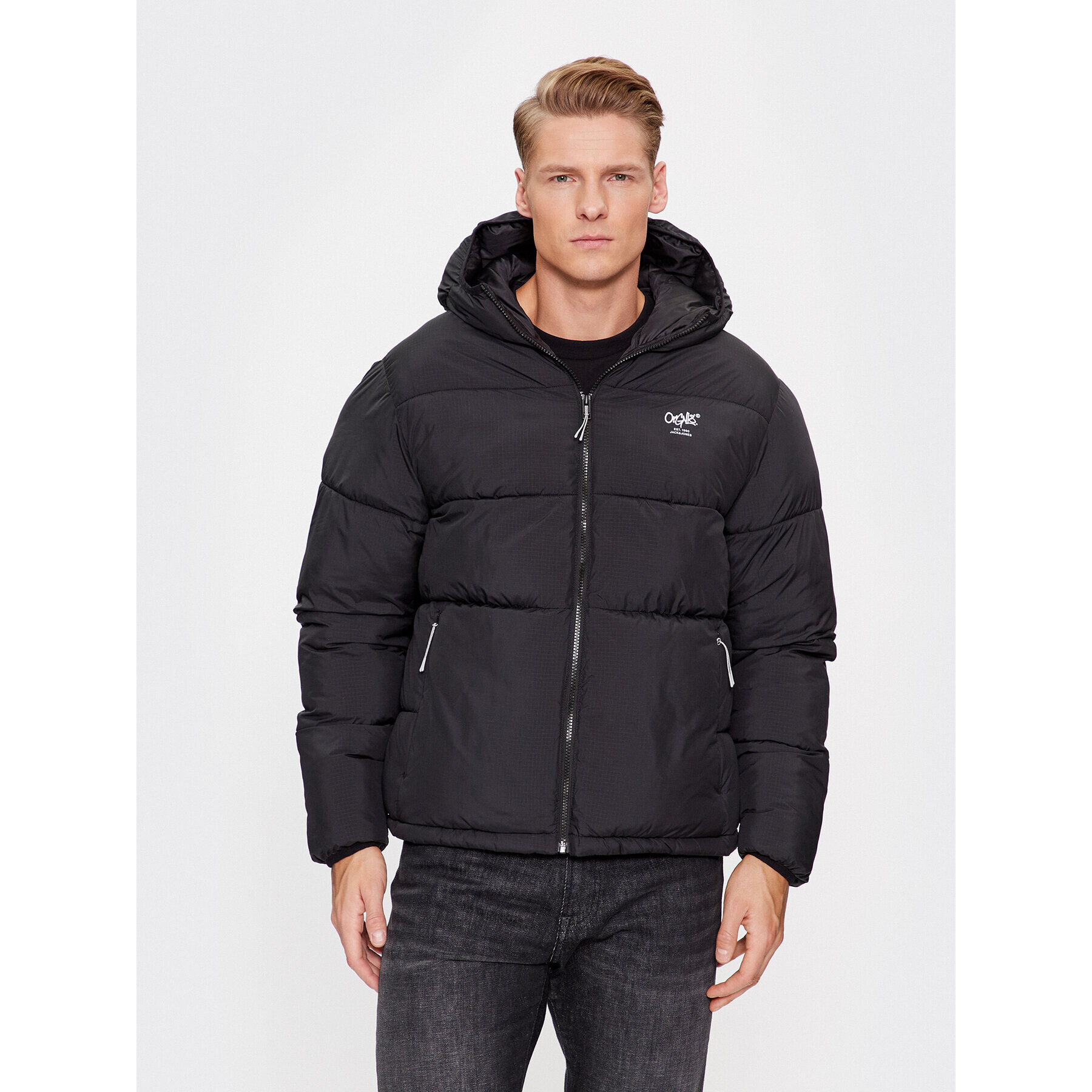 Jack&Jones Пухено яке 12238878 Черен Regular Fit - Pepit.bg