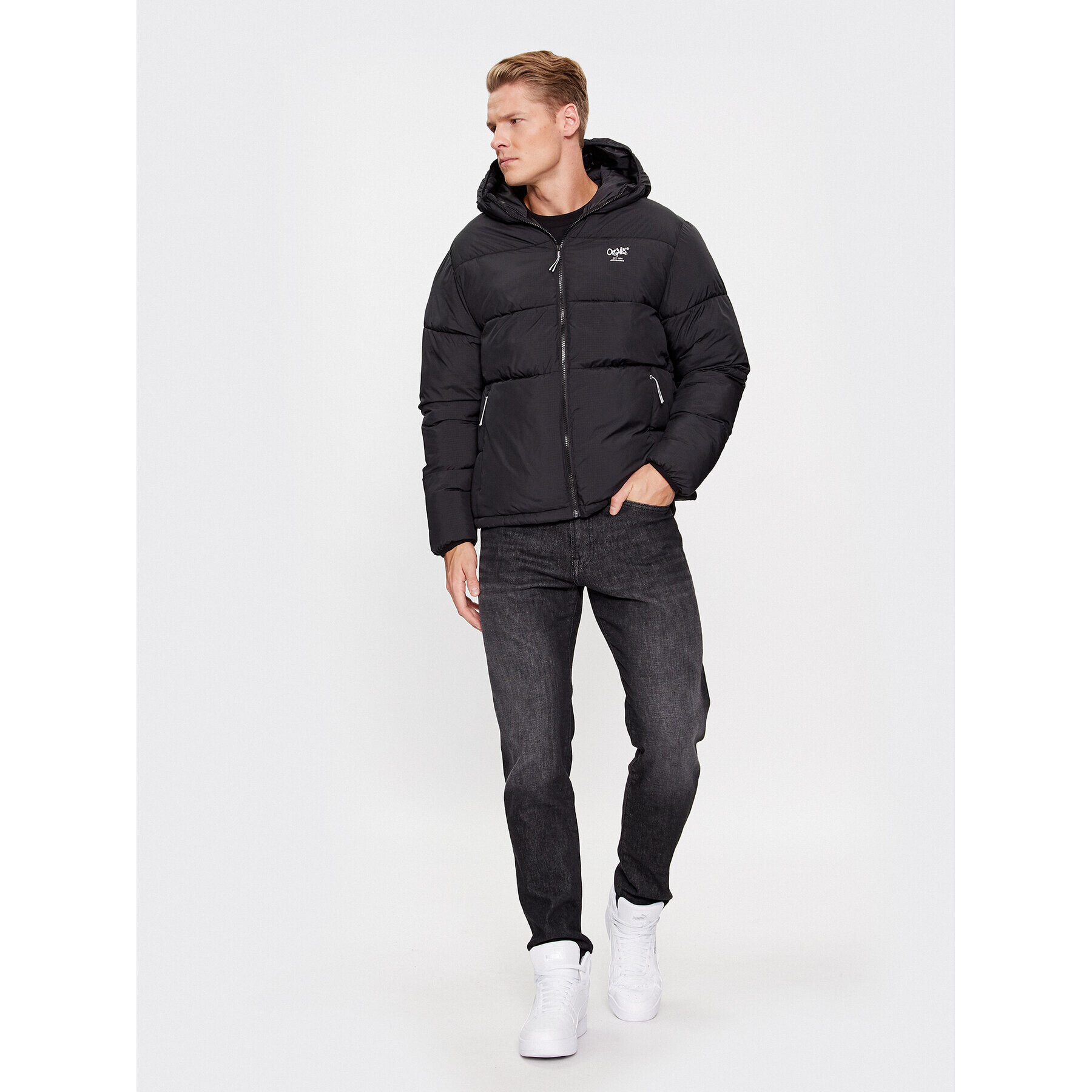 Jack&Jones Пухено яке 12238878 Черен Regular Fit - Pepit.bg