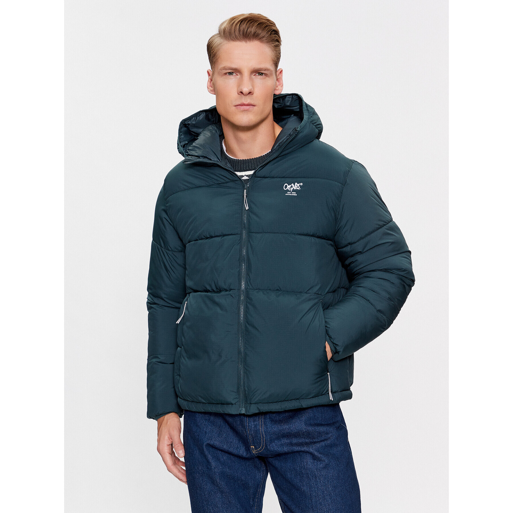 Jack&Jones Пухено яке 12238878 Зелен Regular Fit - Pepit.bg