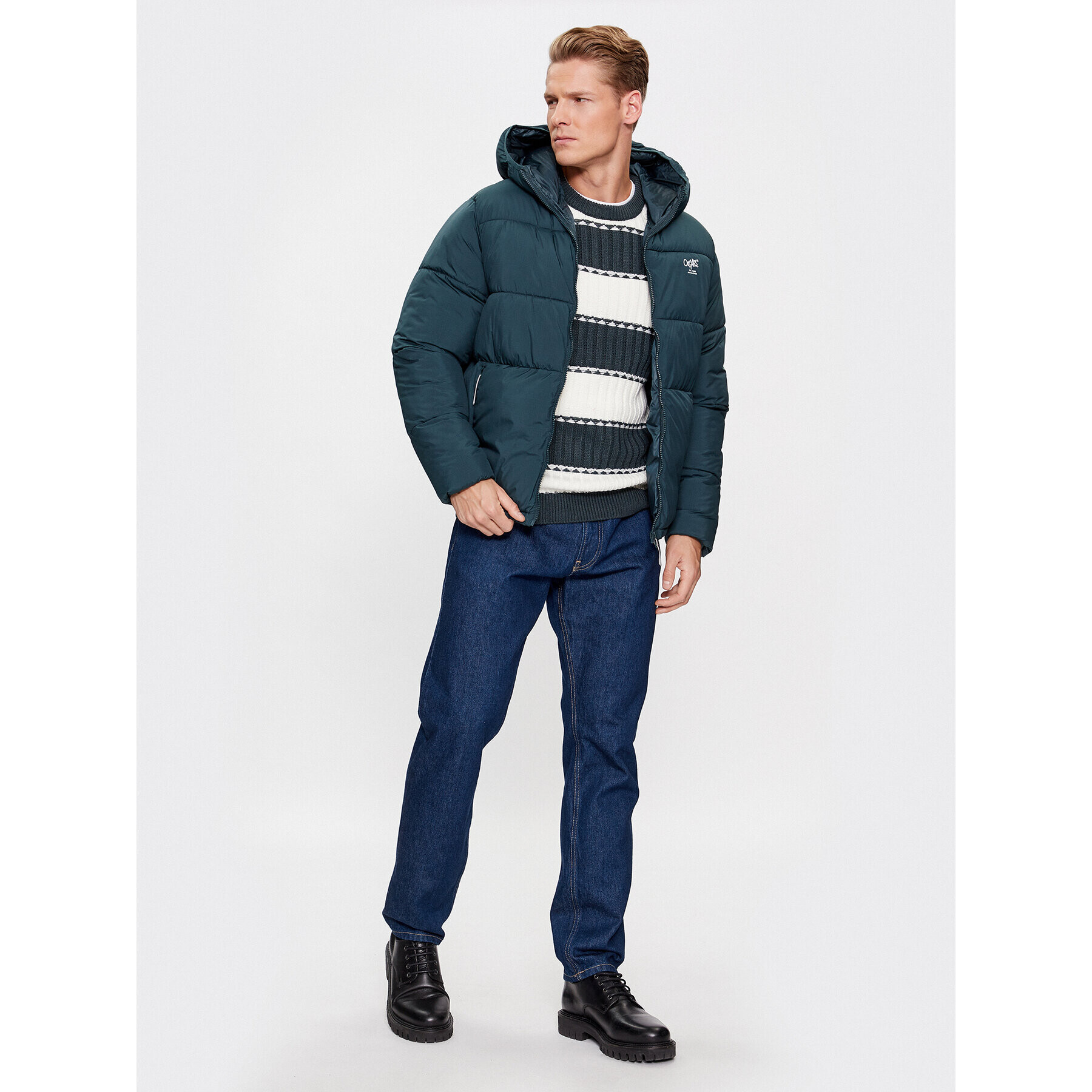 Jack&Jones Пухено яке 12238878 Зелен Regular Fit - Pepit.bg