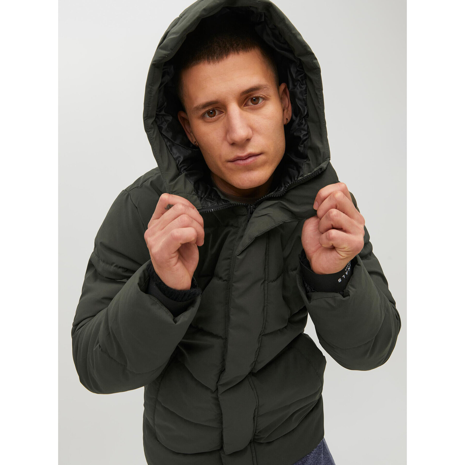 Jack&Jones Пухено яке Clean 12215132 Зелен Regular Fit - Pepit.bg