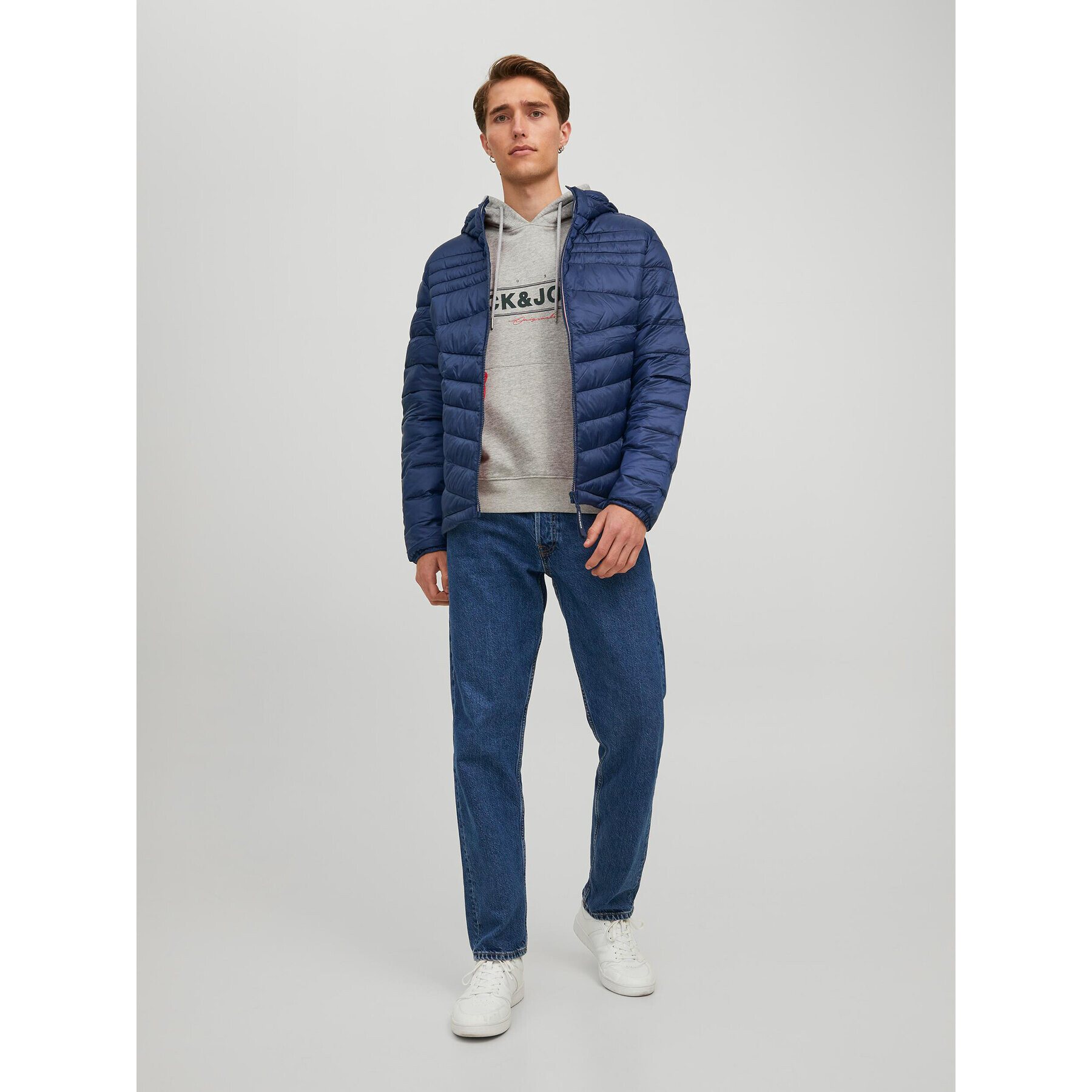 Jack&Jones Пухено яке Hero 12211785 Тъмносин Regular Fit - Pepit.bg