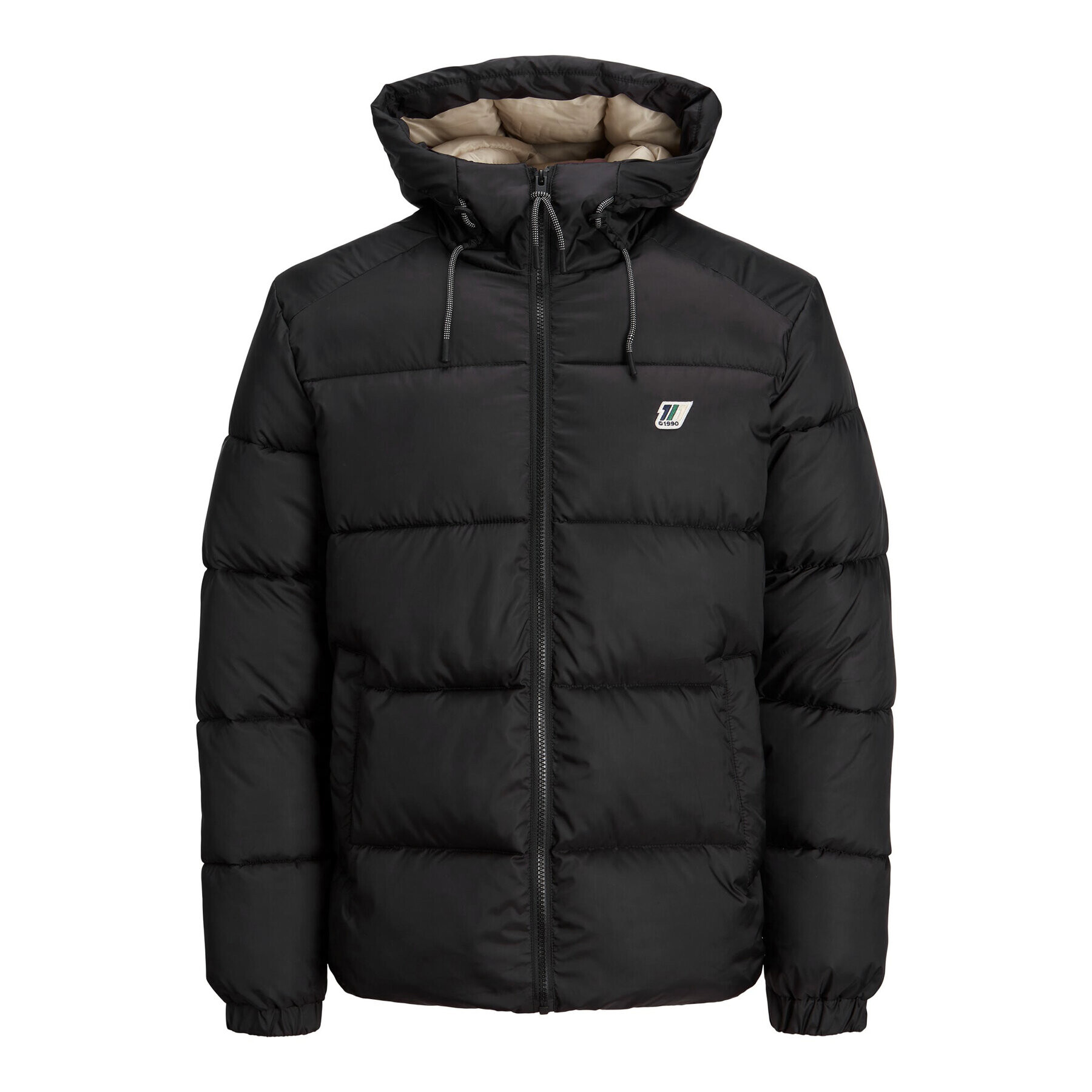 Jack&Jones Пухено яке Jorslope 12215147 Черен Regular Fit - Pepit.bg