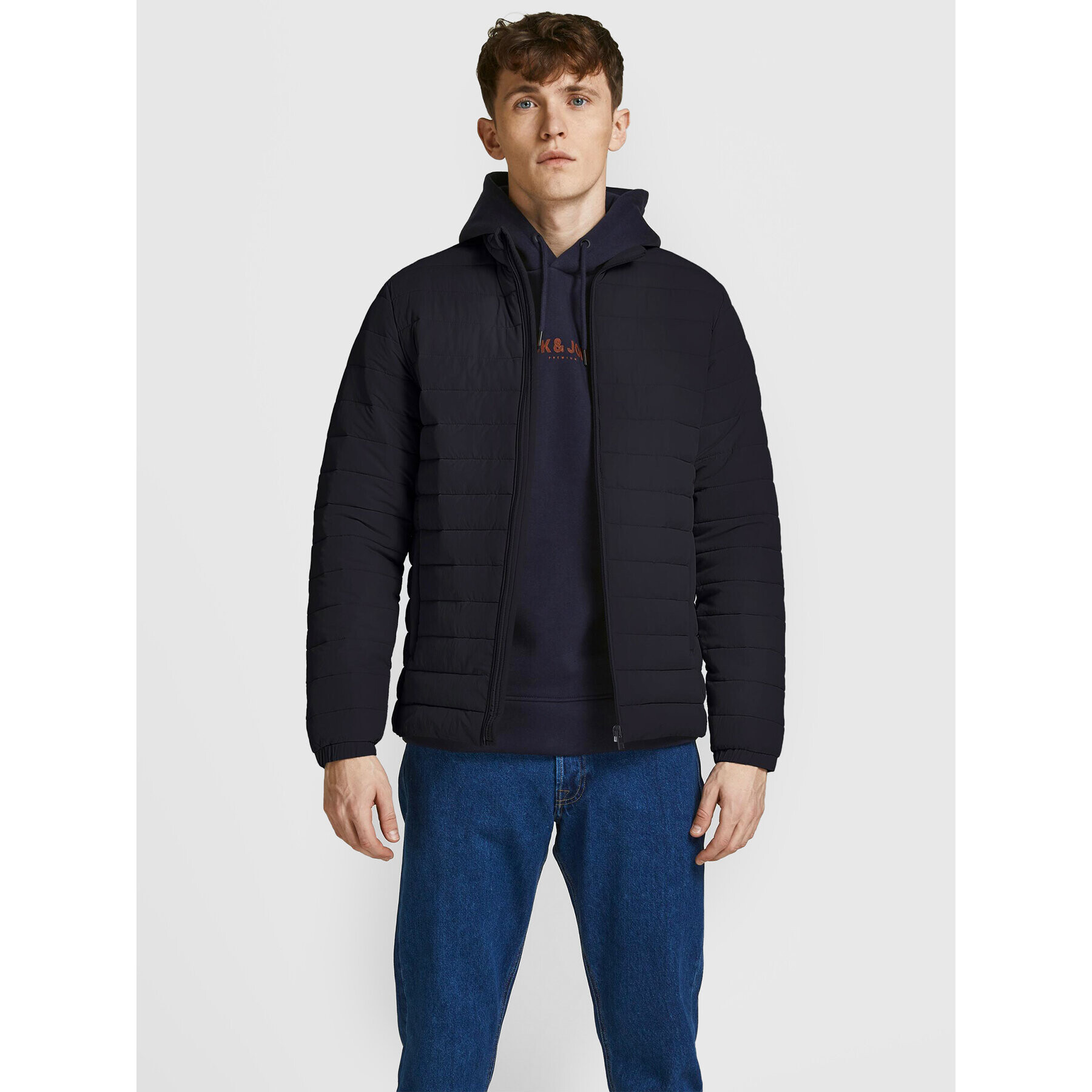Jack&Jones Пухено яке Recycle 12211129 Черен Regular Fit - Pepit.bg