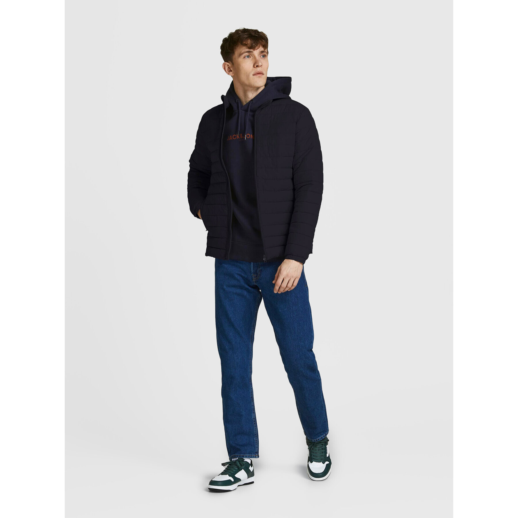 Jack&Jones Пухено яке Recycle 12211129 Черен Regular Fit - Pepit.bg