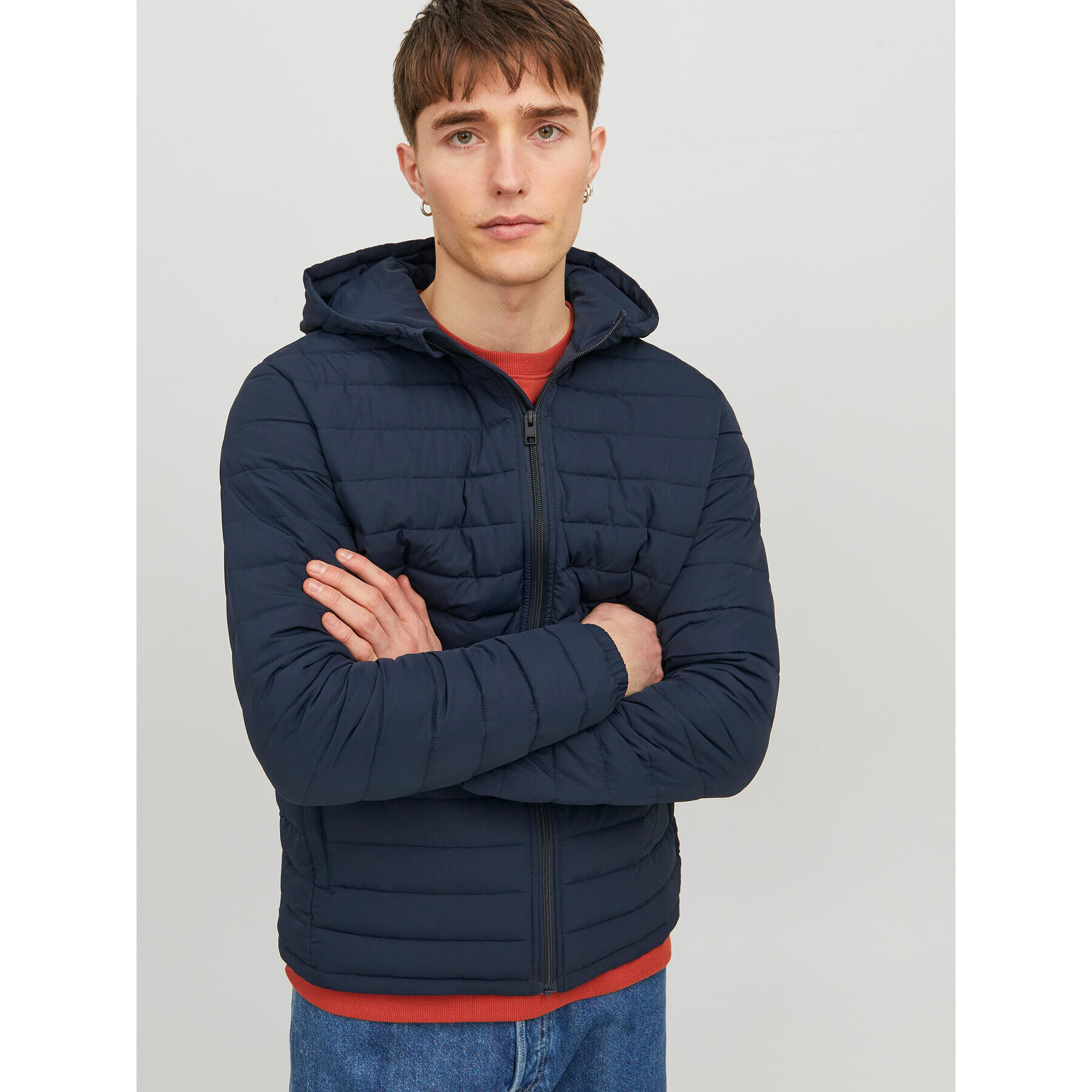 Jack&Jones Пухено яке Recycle 12235898 Тъмносин Regular Fit - Pepit.bg