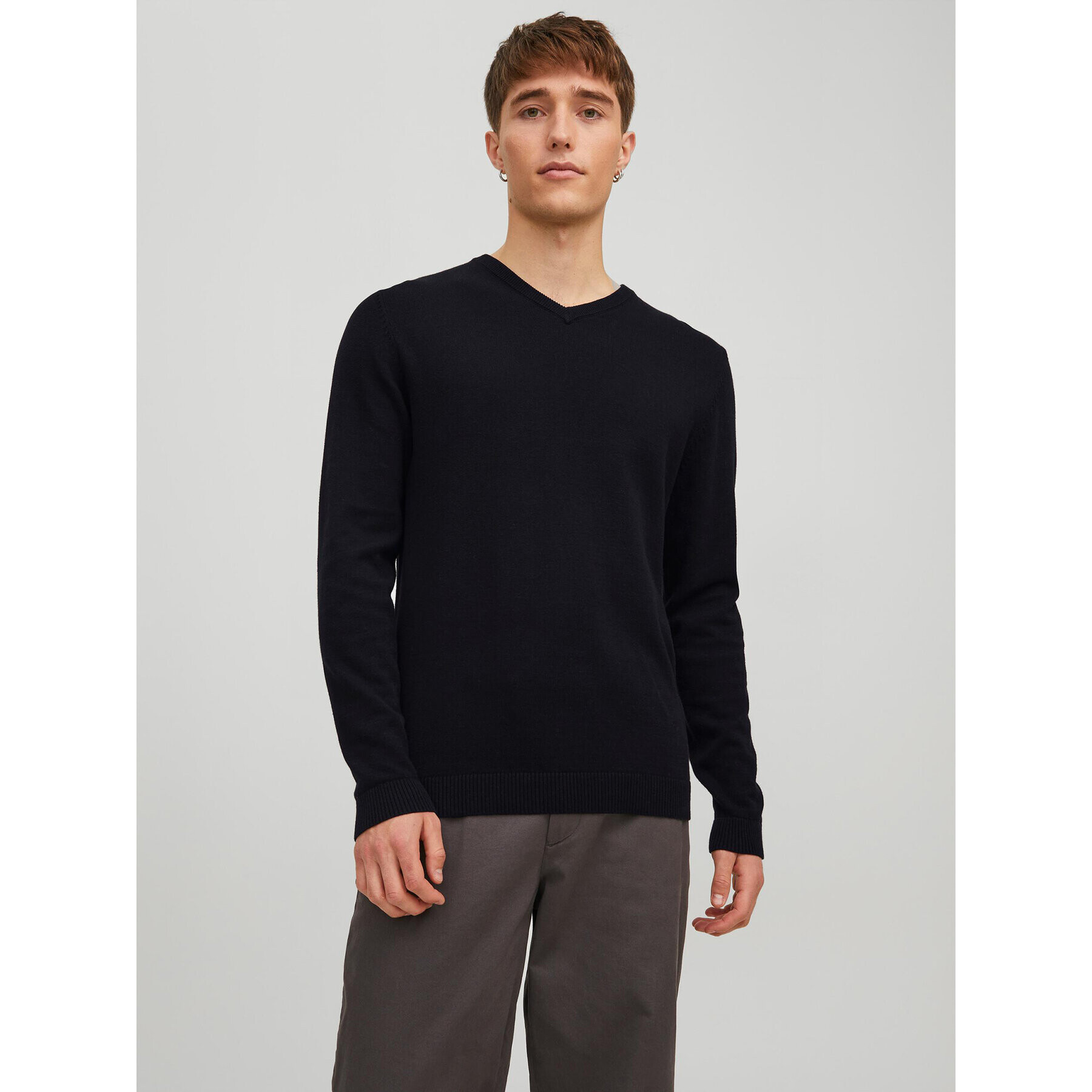 Jack&Jones Пуловер 12137194 Черен Regular Fit - Pepit.bg