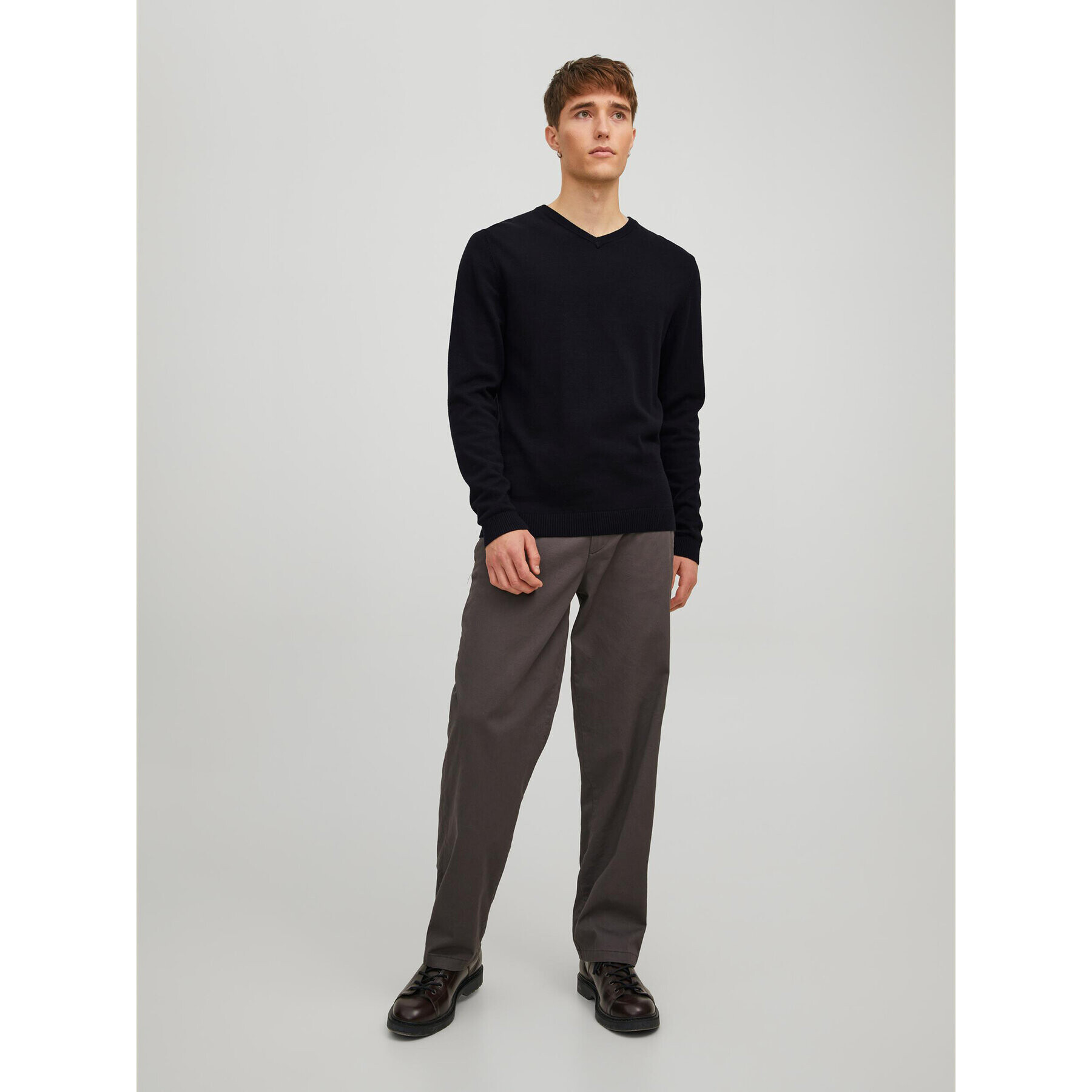 Jack&Jones Пуловер 12137194 Черен Regular Fit - Pepit.bg