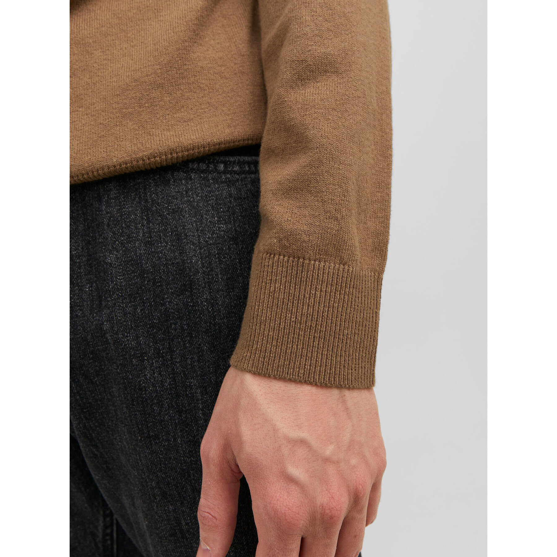 Jack&Jones Пуловер 12189339 Кафяв Regular Fit - Pepit.bg