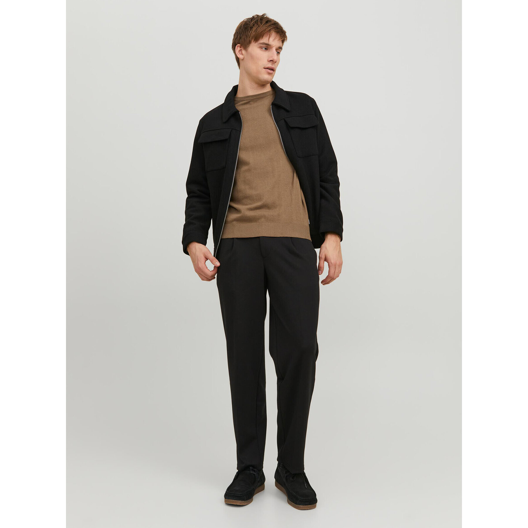 Jack&Jones Пуловер 12208364 Кафяв Regular Fit - Pepit.bg
