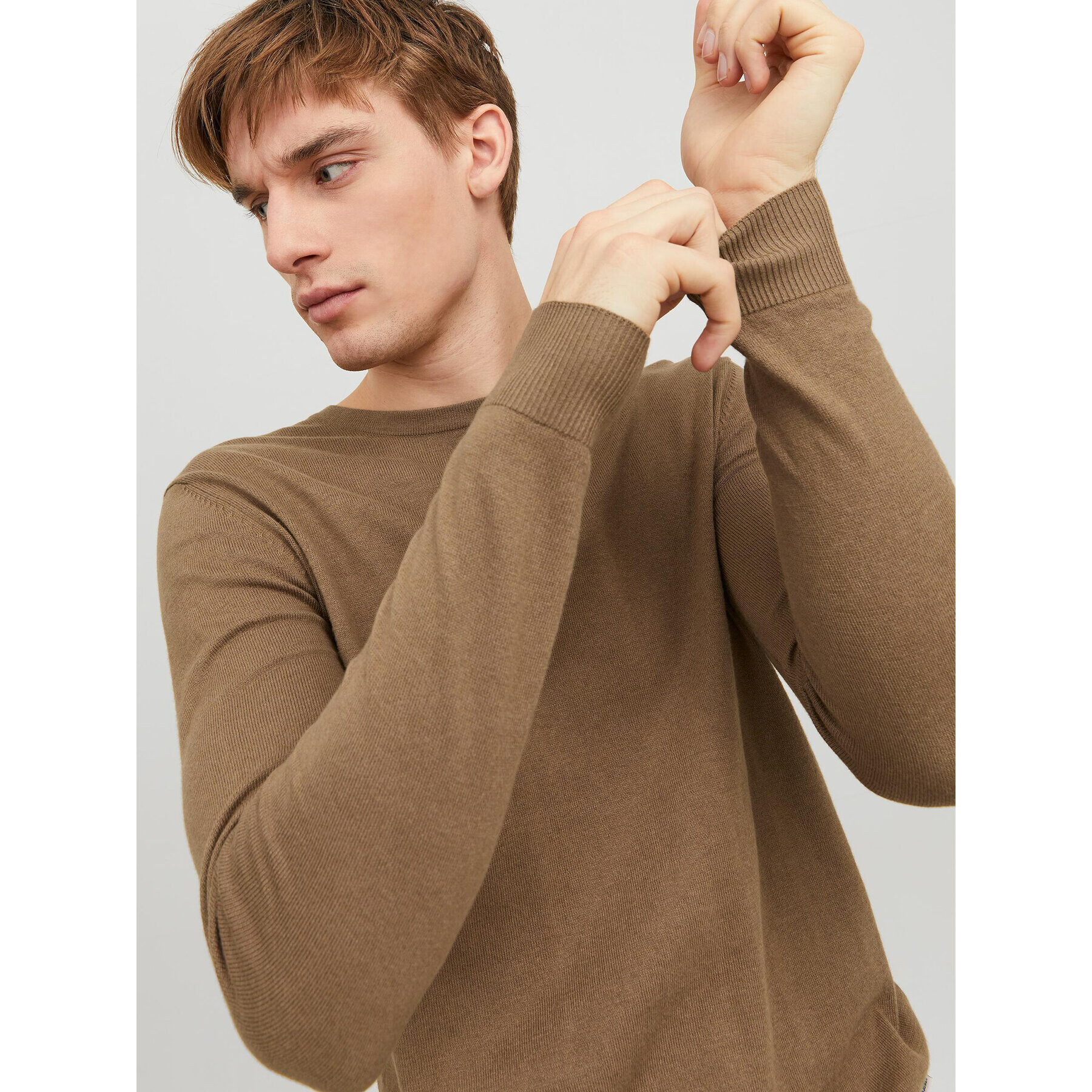 Jack&Jones Пуловер 12208364 Кафяв Regular Fit - Pepit.bg