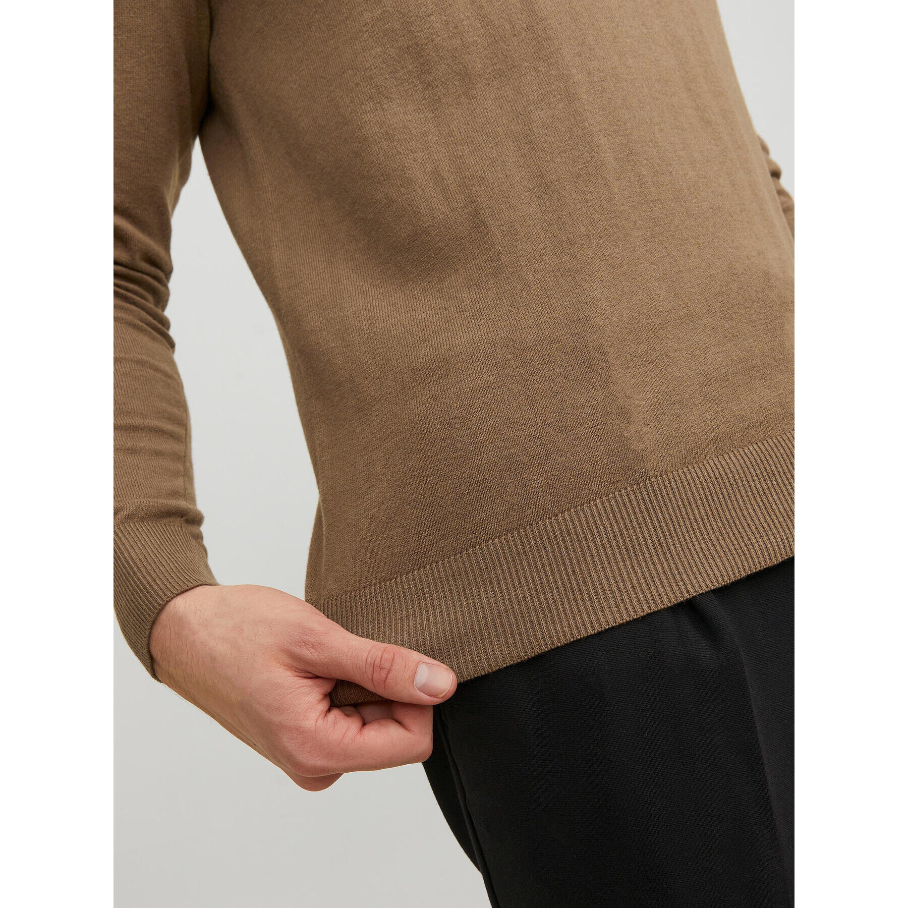 Jack&Jones Пуловер 12208364 Кафяв Regular Fit - Pepit.bg