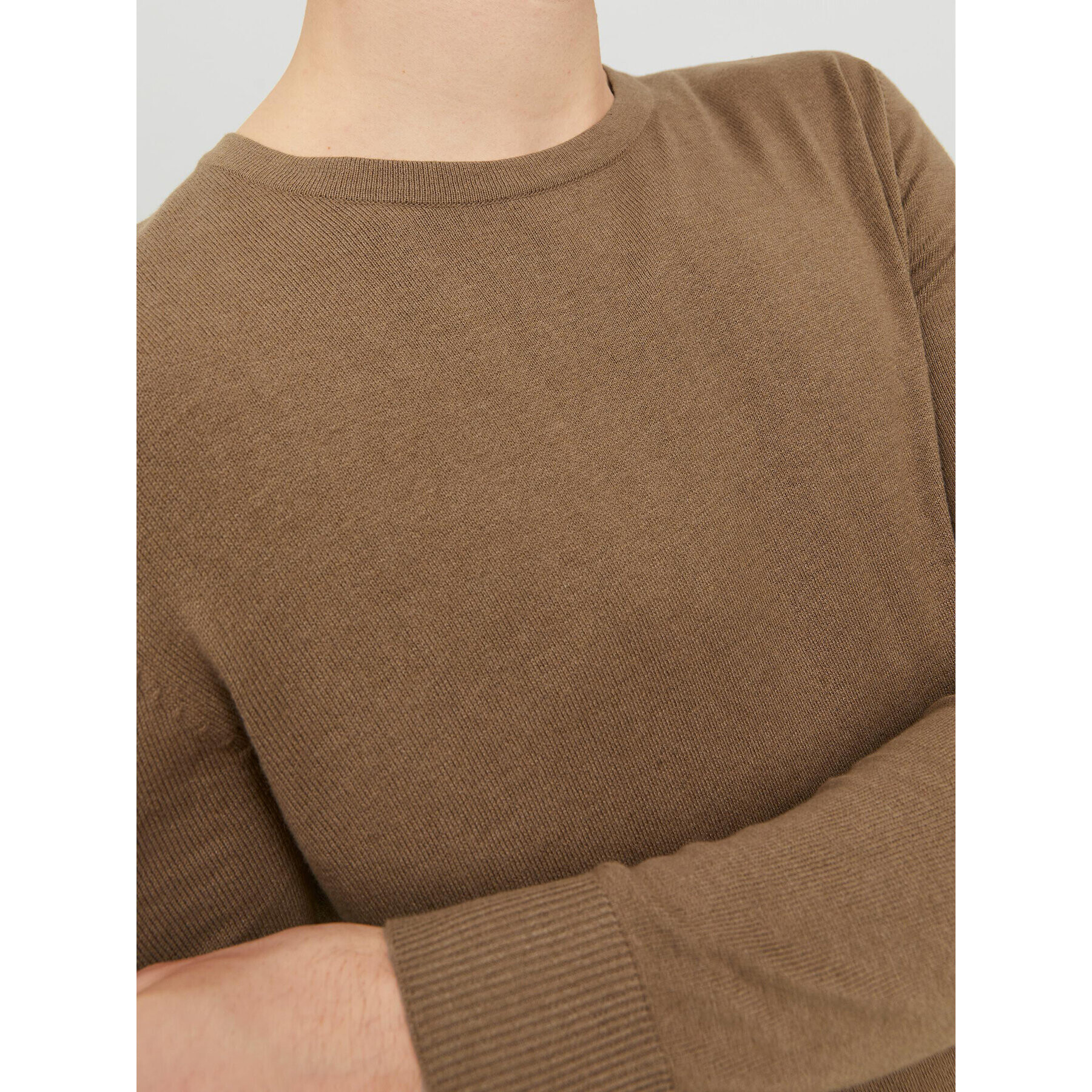 Jack&Jones Пуловер 12208364 Кафяв Regular Fit - Pepit.bg