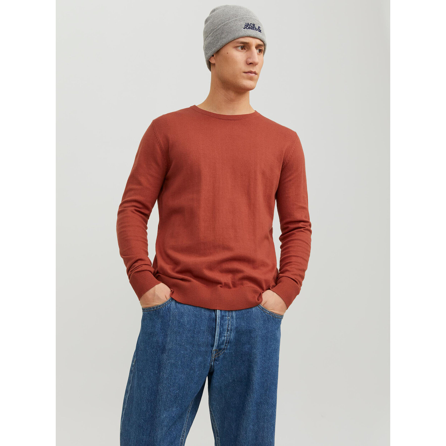 Jack&Jones Пуловер 12208364 Оранжев Regular Fit - Pepit.bg