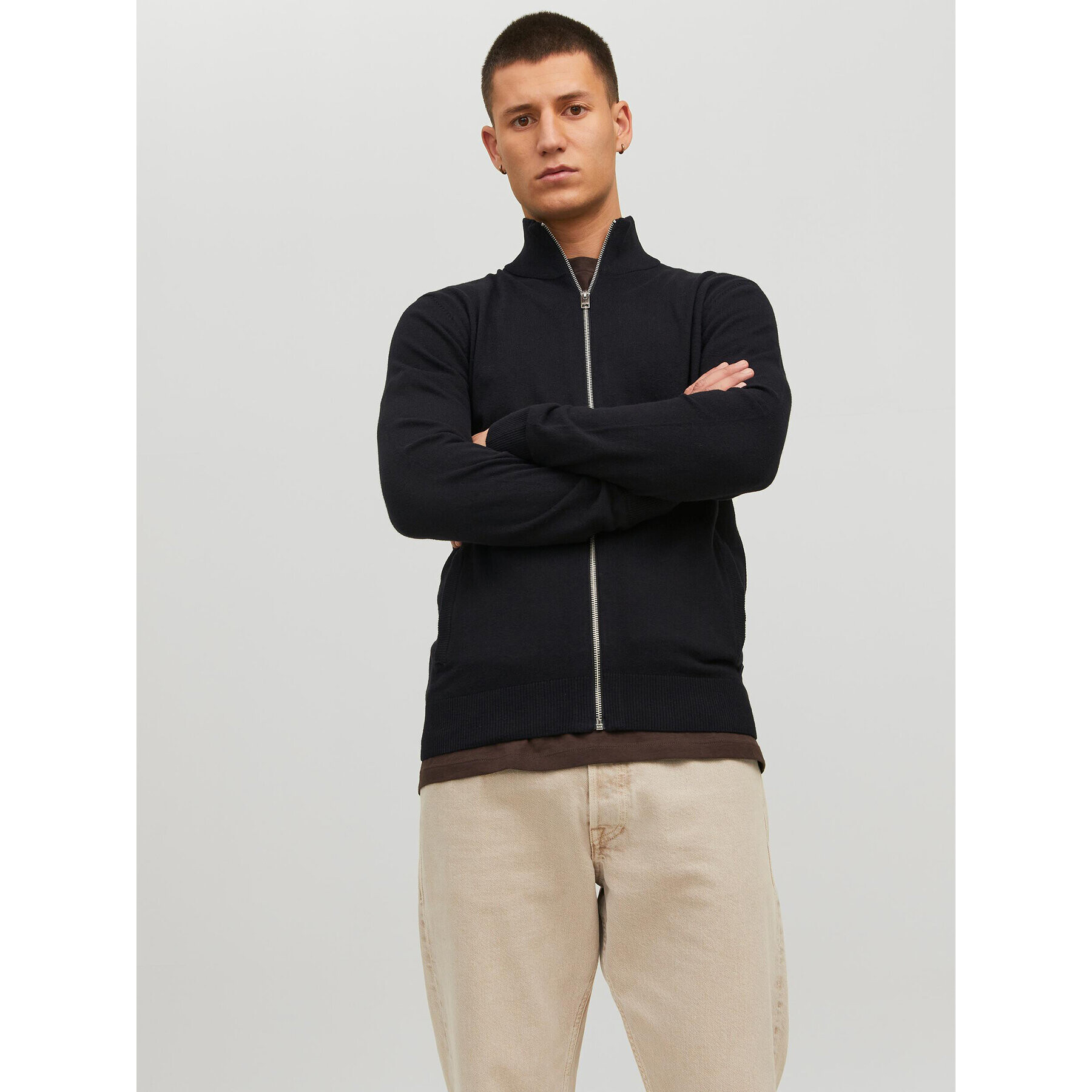 Jack&Jones Пуловер 12223949 Черен Regular Fit - Pepit.bg