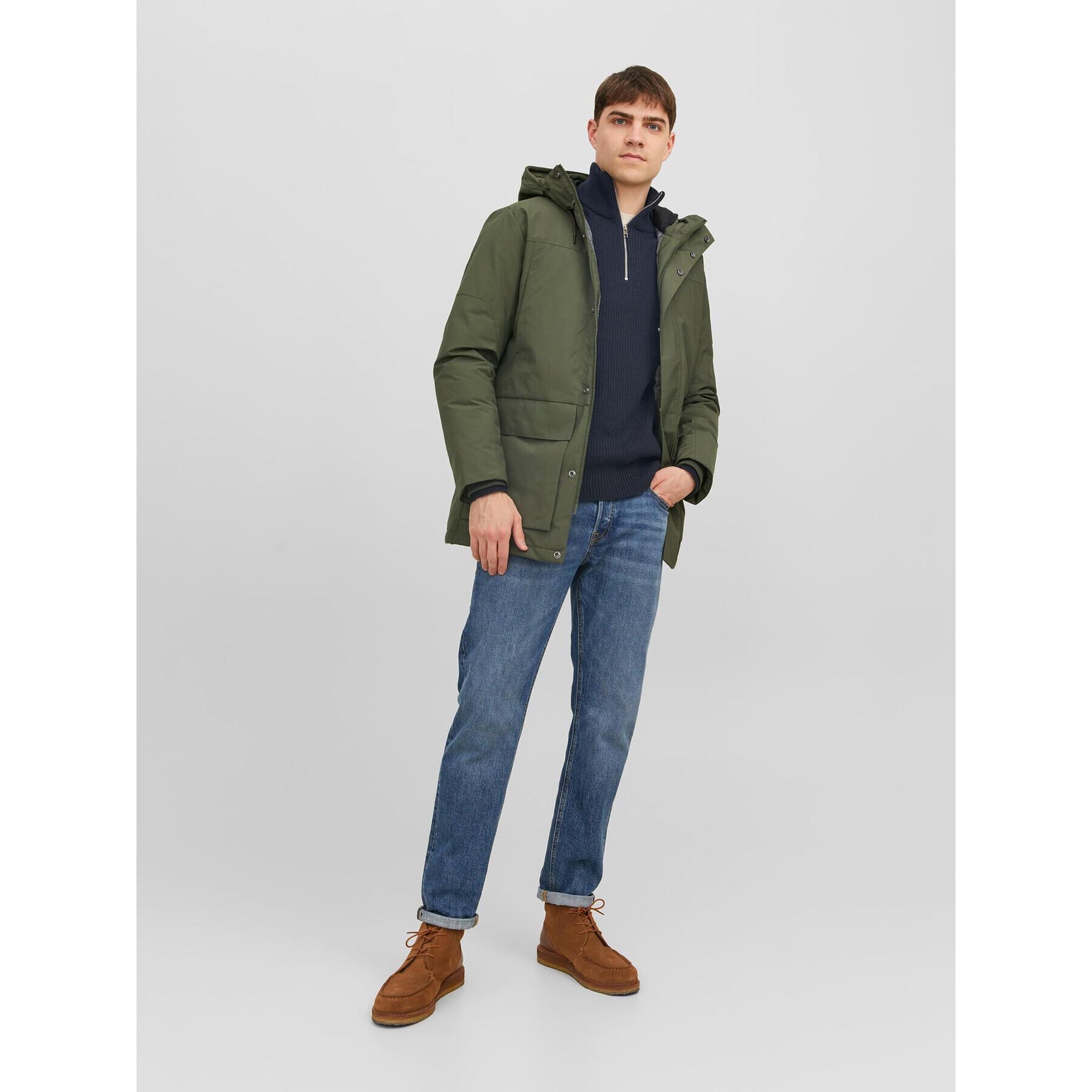 Jack&Jones Пуловер 12236308 Тъмносин Regular Fit - Pepit.bg