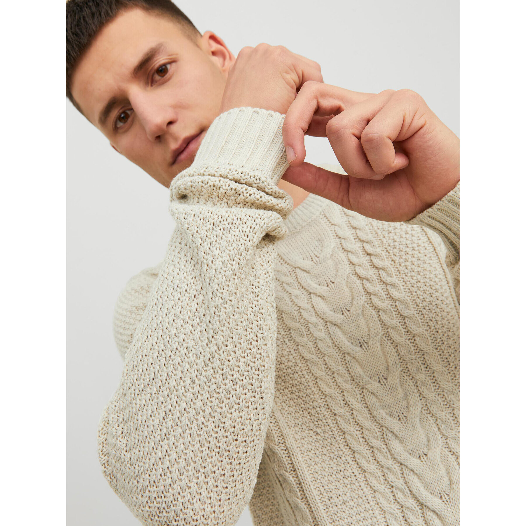 Jack&Jones Пуловер 12236314 Екрю Regular Fit - Pepit.bg