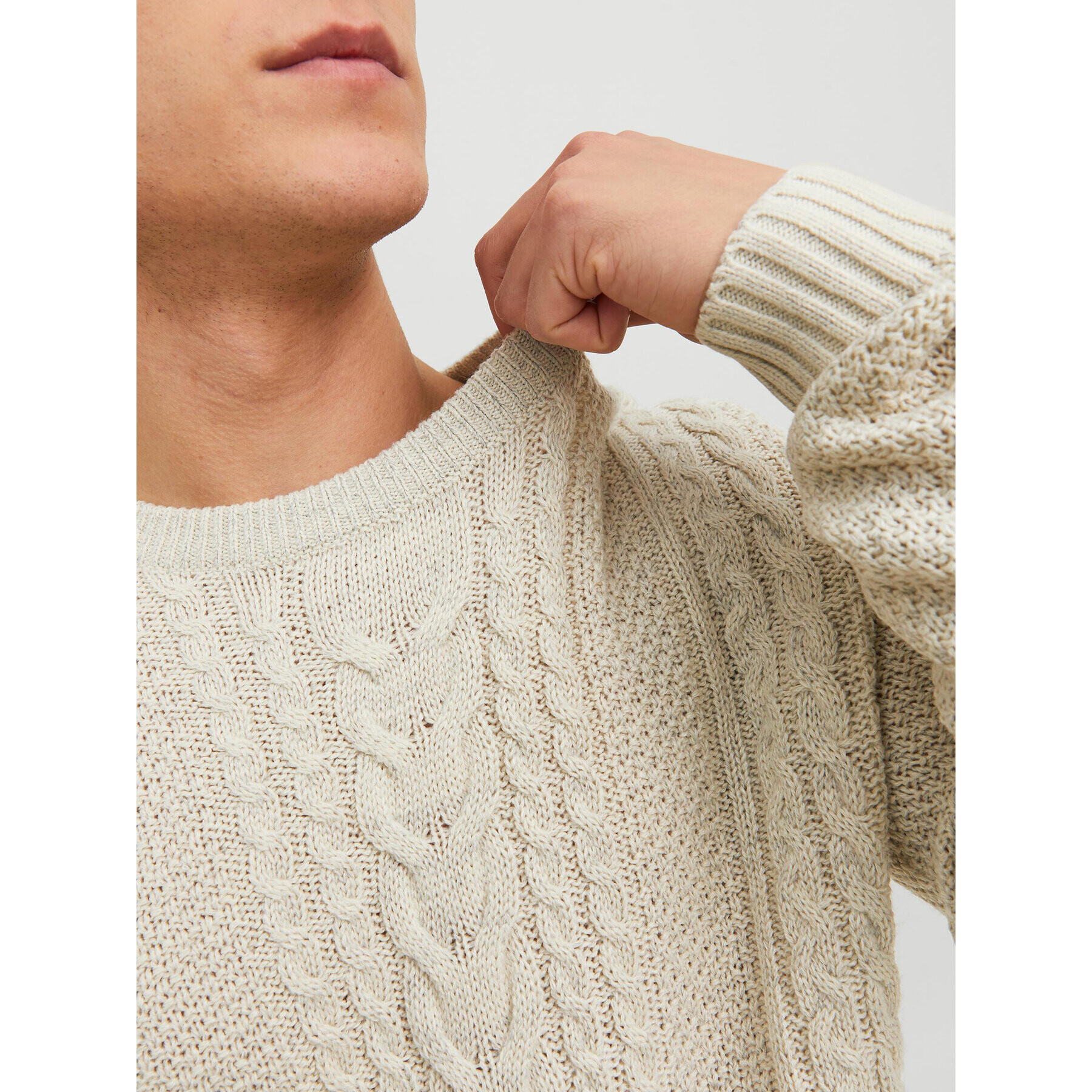 Jack&Jones Пуловер 12236314 Екрю Regular Fit - Pepit.bg