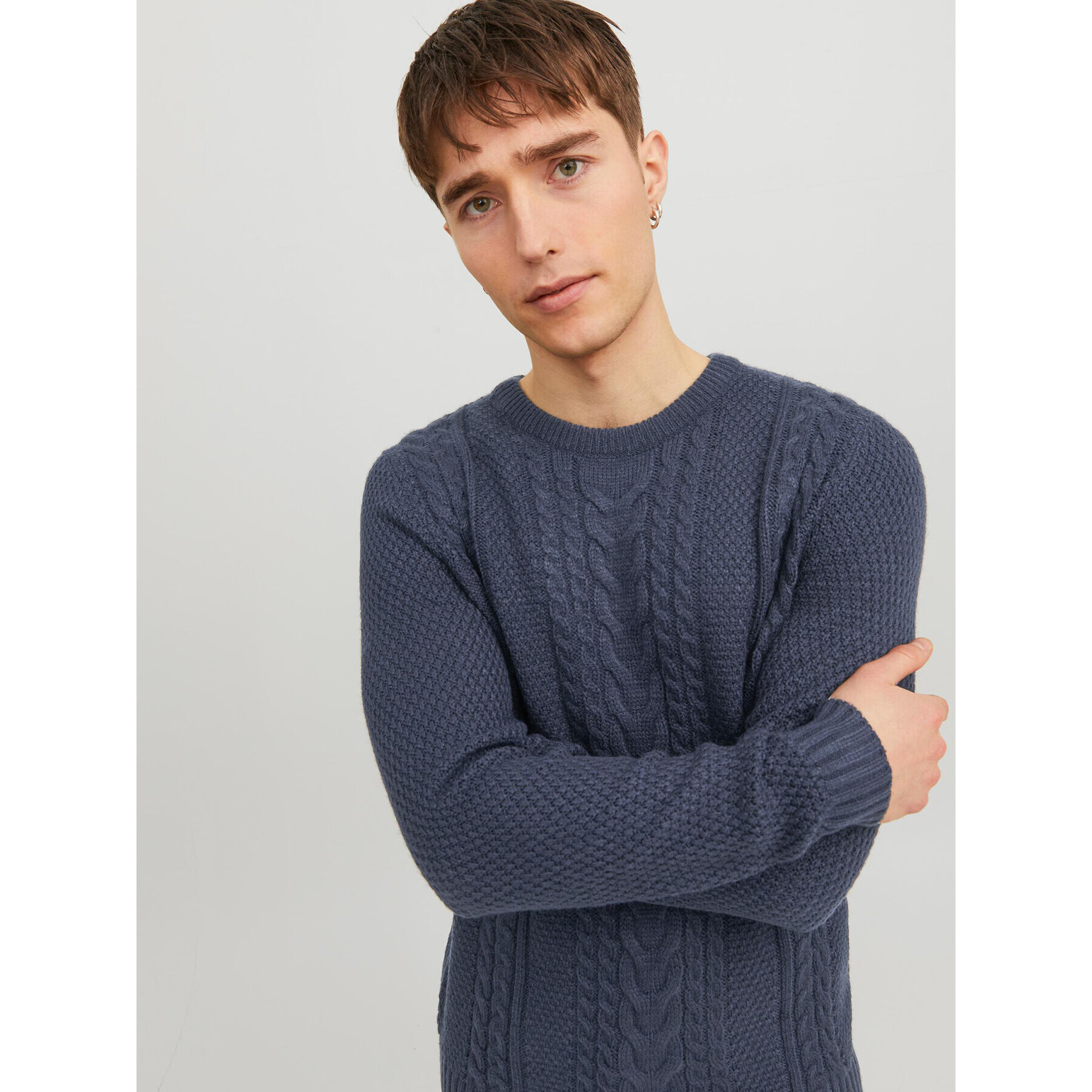 Jack&Jones Пуловер 12236314 Тъмносин Regular Fit - Pepit.bg