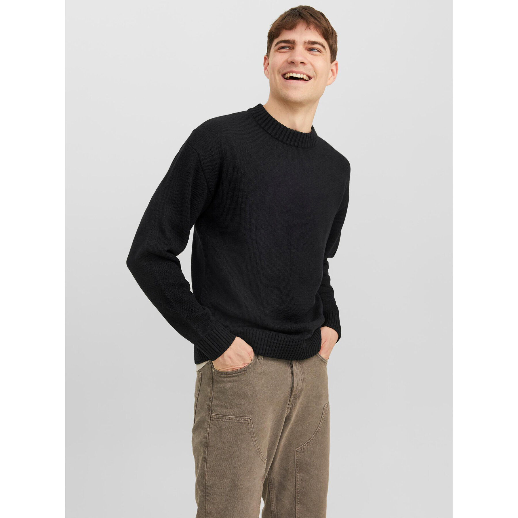 Jack&Jones Пуловер 12236774 Черен Regular Fit - Pepit.bg