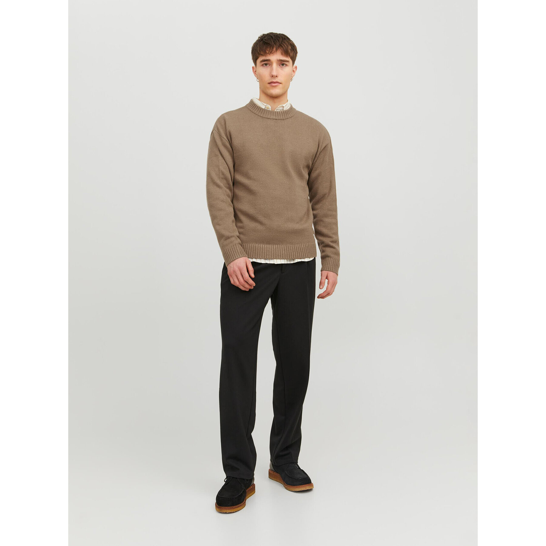 Jack&Jones Пуловер 12236774 Кафяв Regular Fit - Pepit.bg