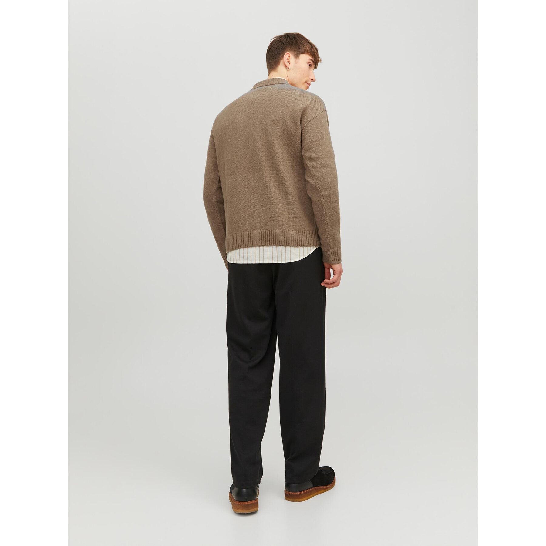 Jack&Jones Пуловер 12236774 Кафяв Regular Fit - Pepit.bg